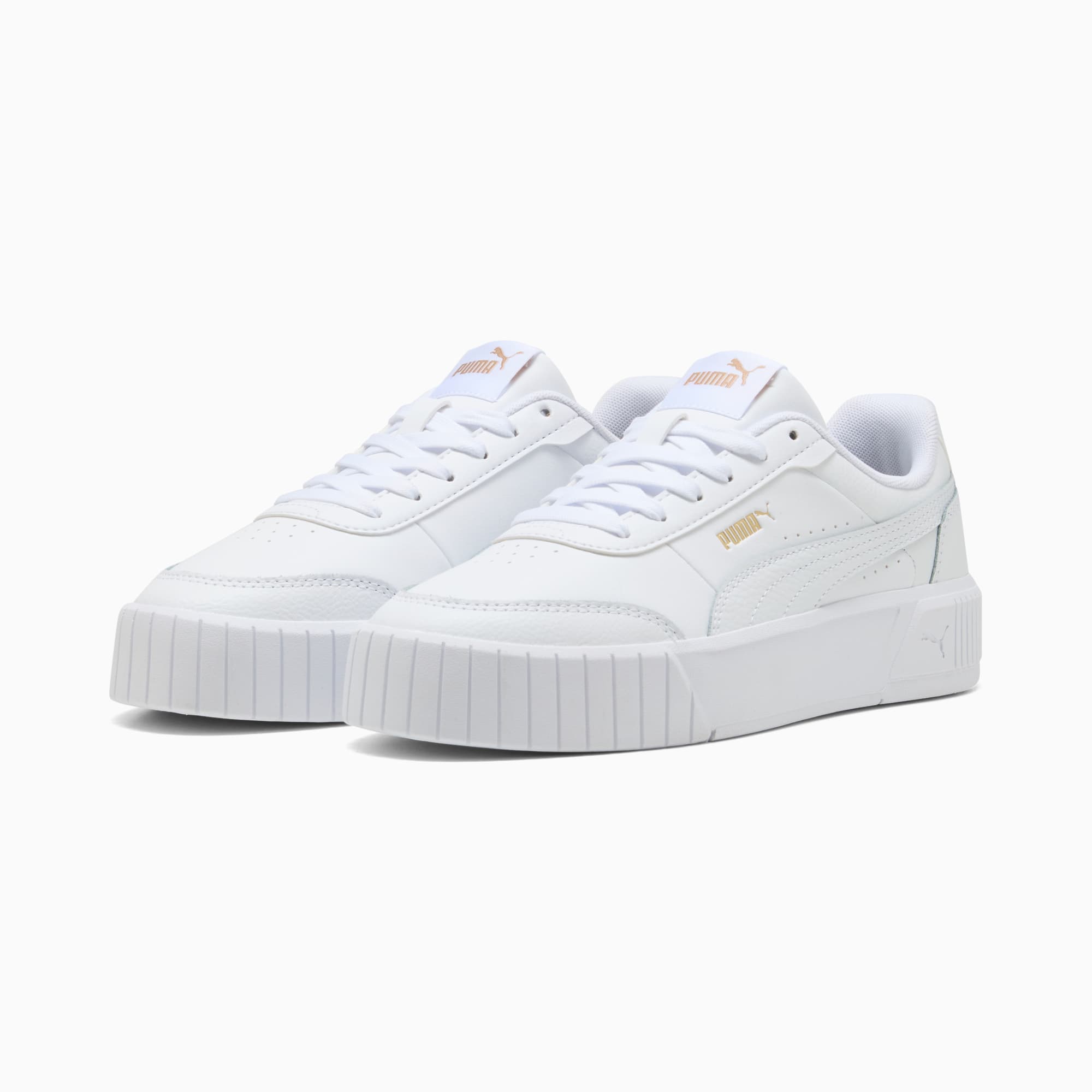 PUMA Womens Carina Mia White/Gold Sneaker Shoes