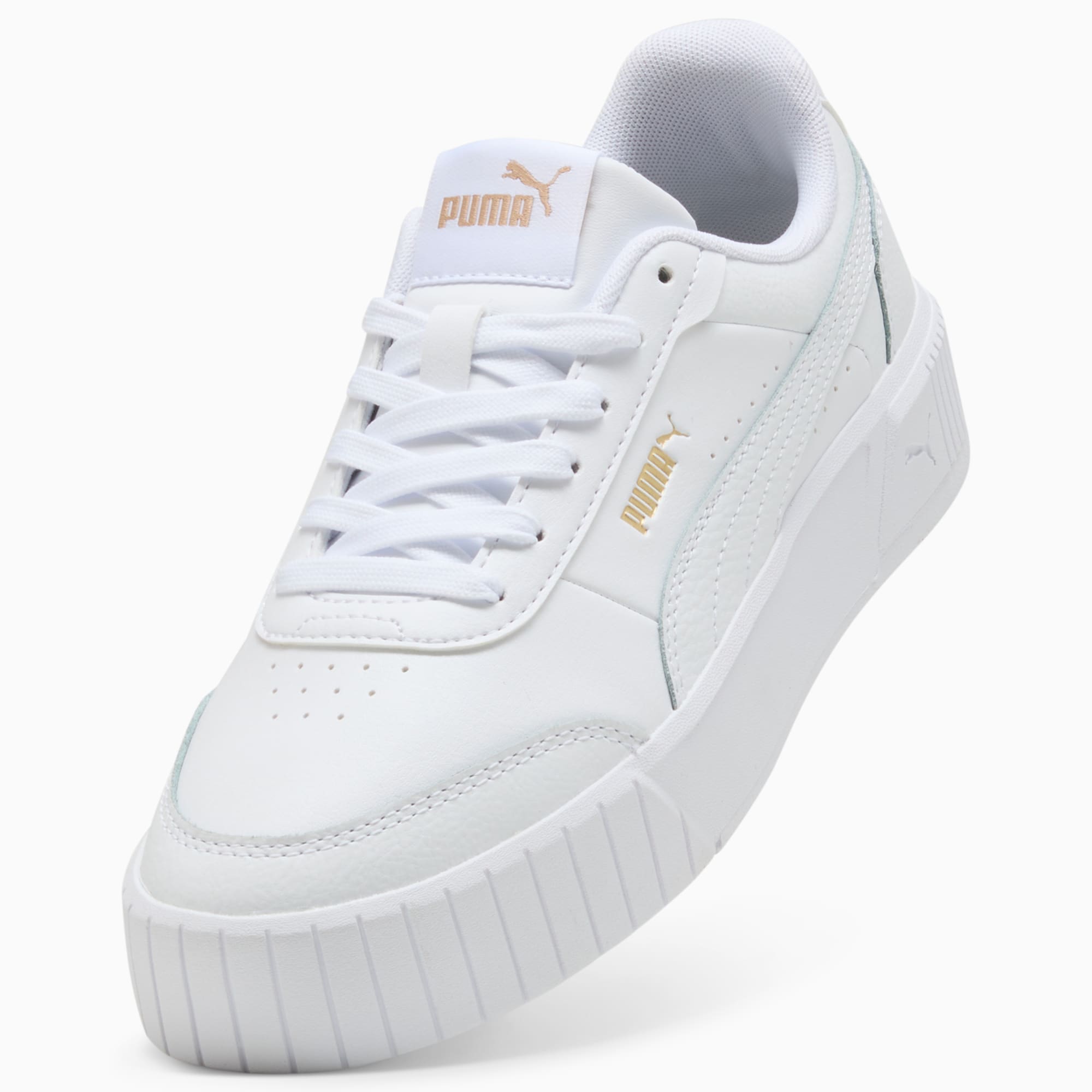 PUMA Womens Carina Mia White/Gold Sneaker Shoes