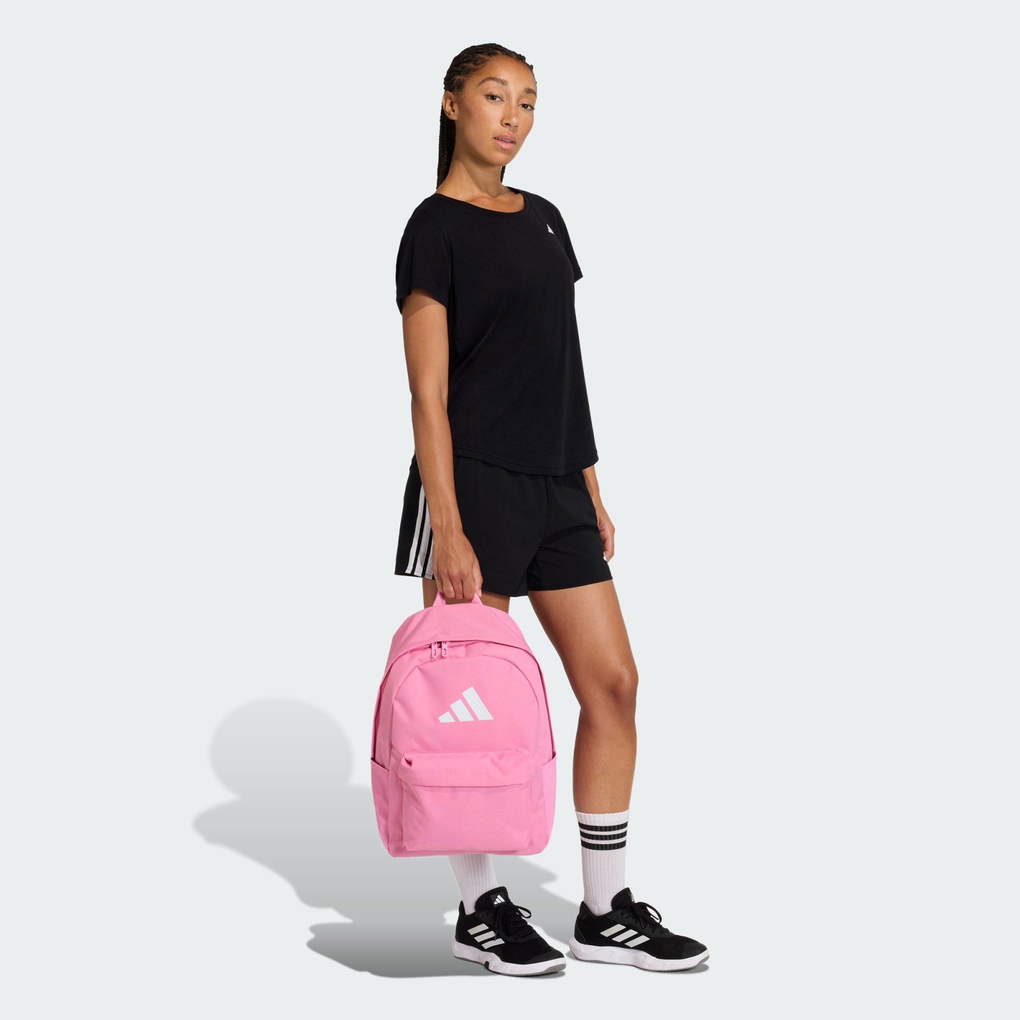 Adidas Classic 3 Bars Logo Pink Backpack