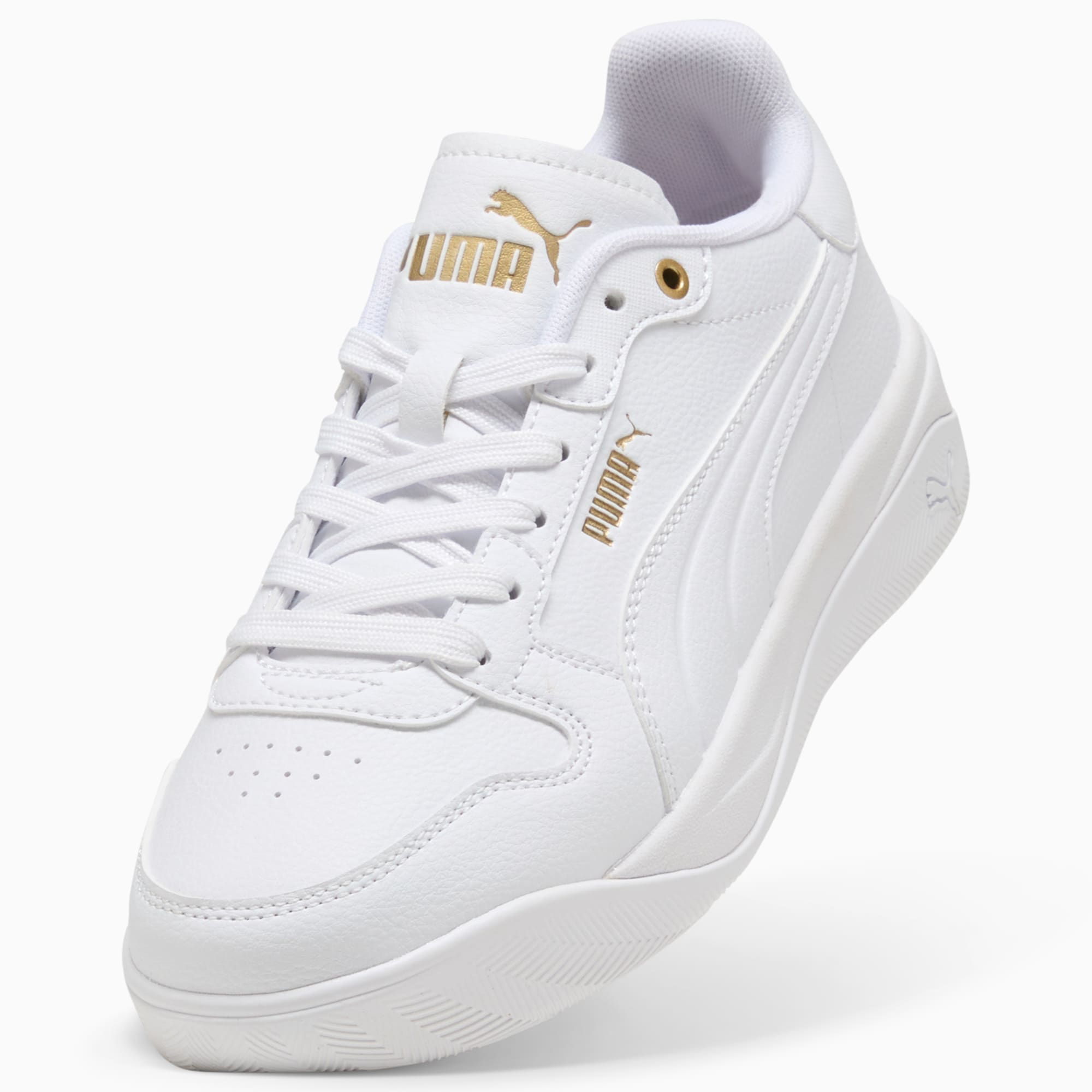 PUMA WOMEN'S COURT BAE WHITE/GOLD SNEAKER SHOES