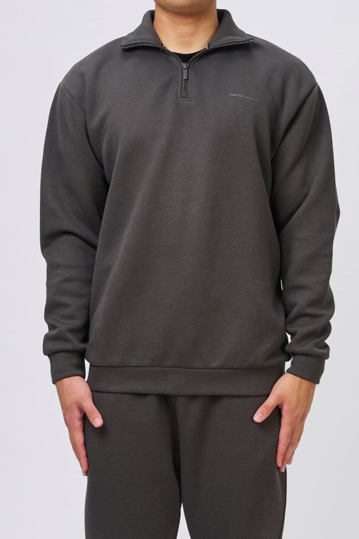 Insport Mens Denver Tech Quarter Zip Top Ash