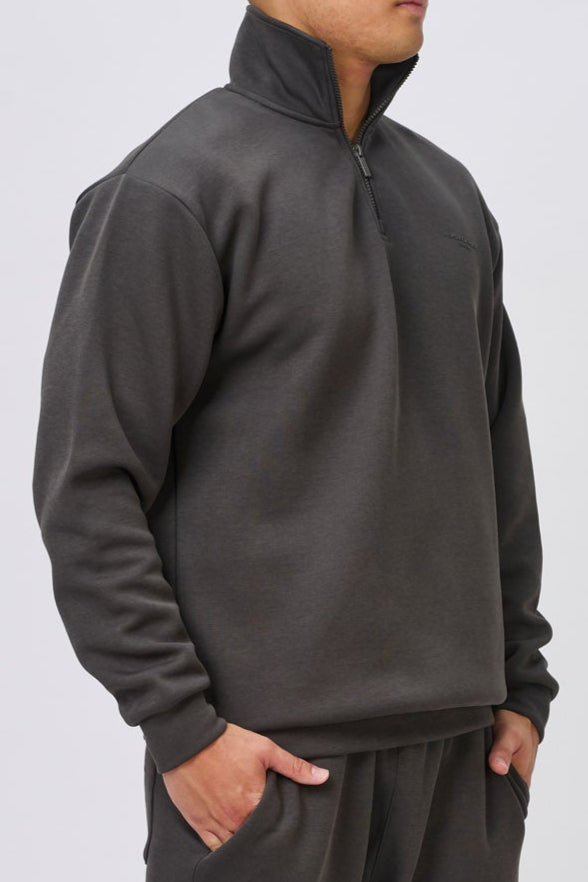 Insport Mens Denver Tech Quarter Zip Top Ash