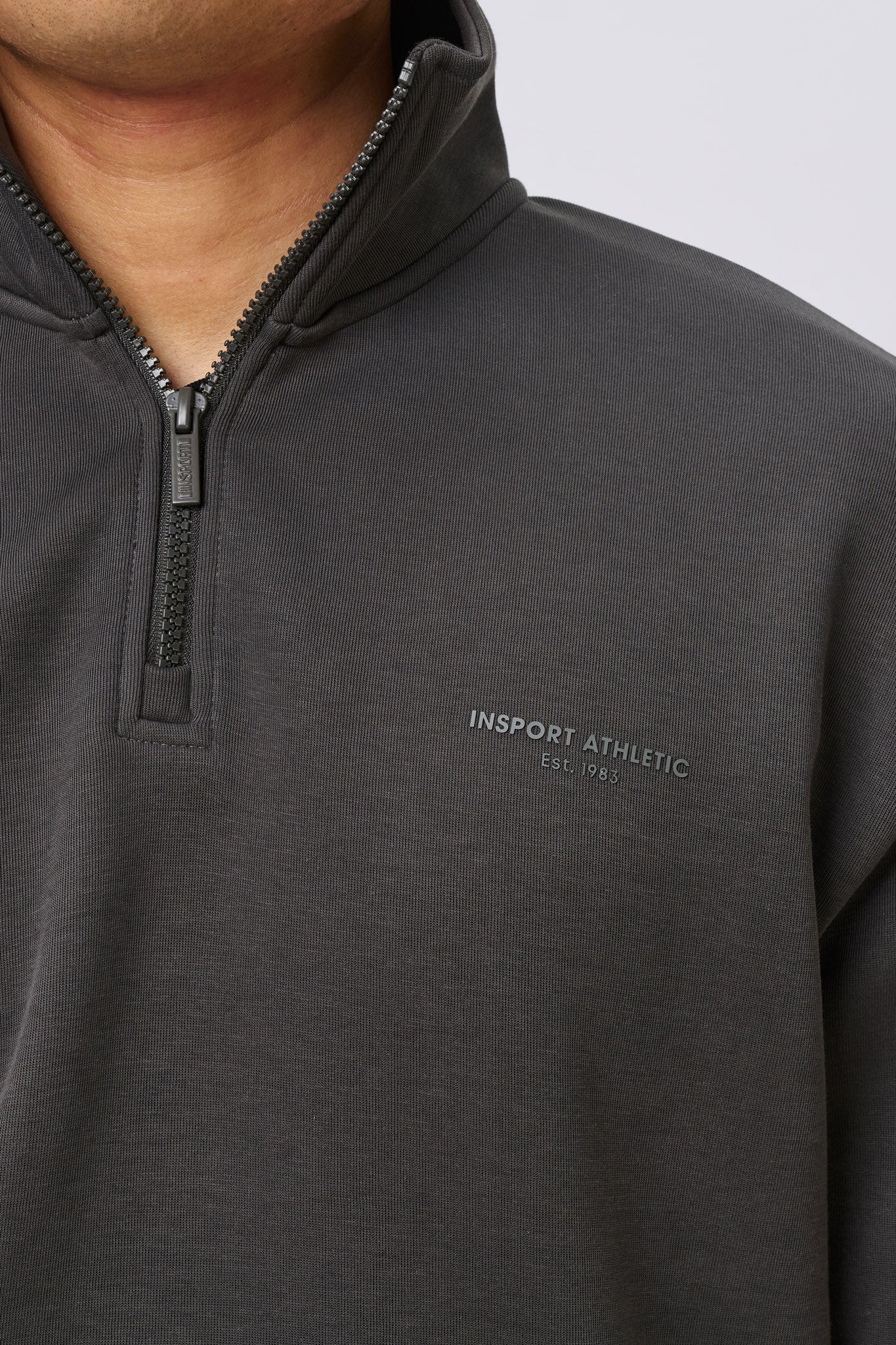 Insport Mens Denver Tech Quarter Zip Top Ash