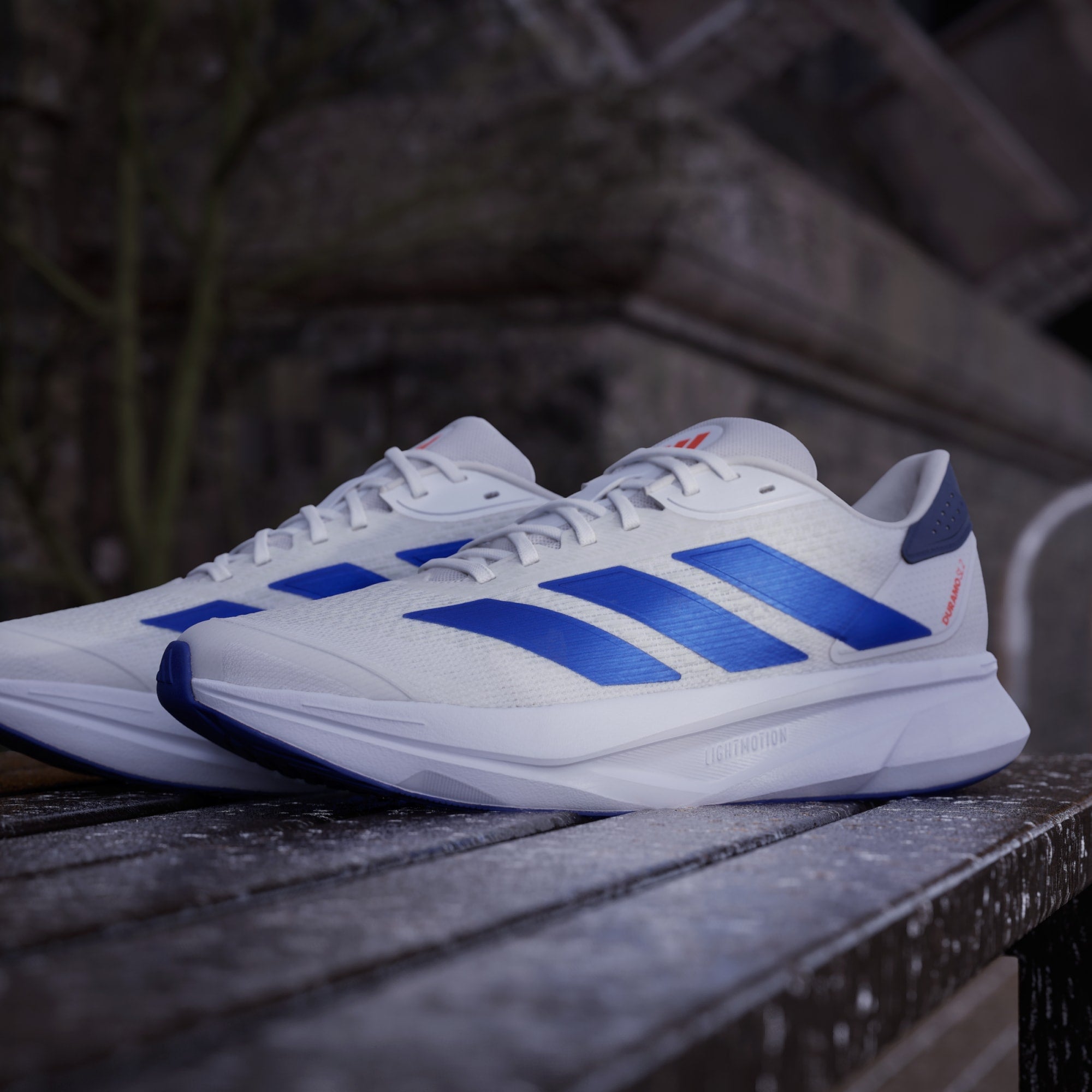 Adidas Men's Duramo 12 Sl White/Blue Running Shoes