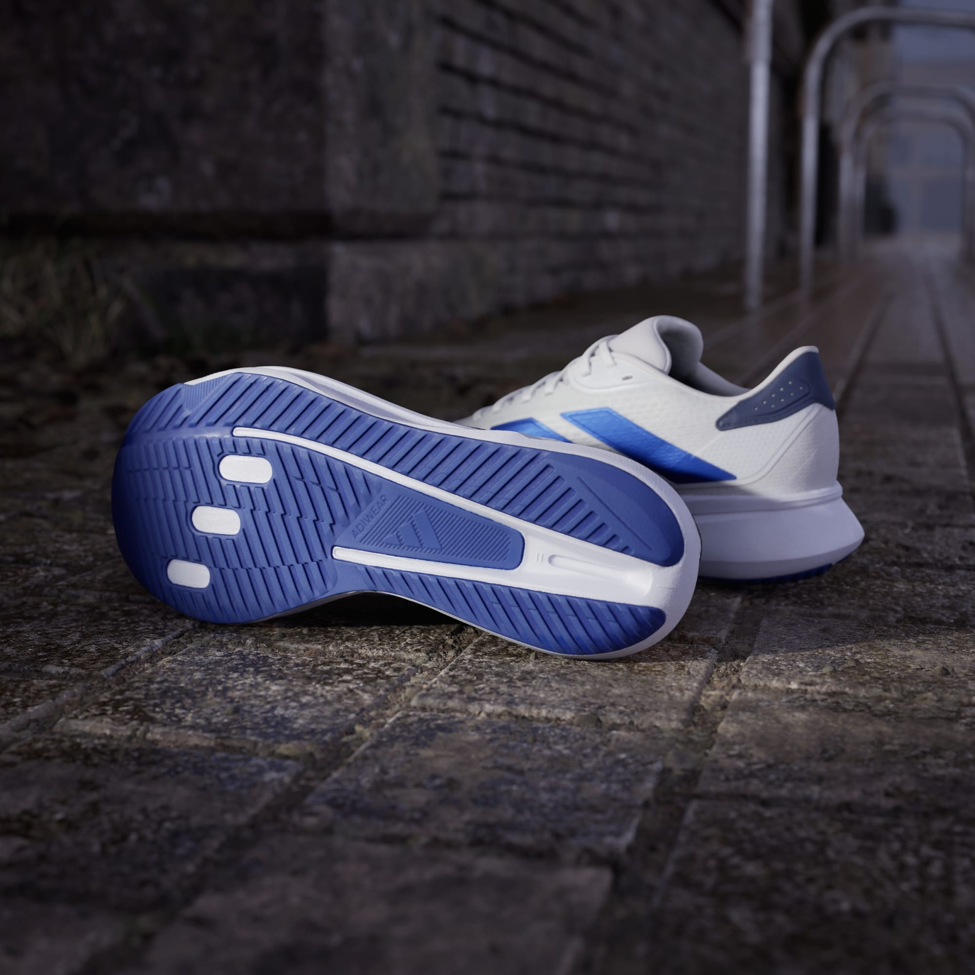 Adidas Men's Duramo 12 Sl White/Blue Running Shoes