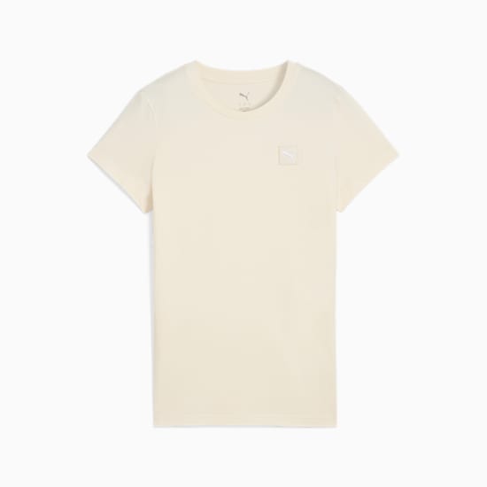 Puma Women's Essentials Elevated No Dye Beige Tee