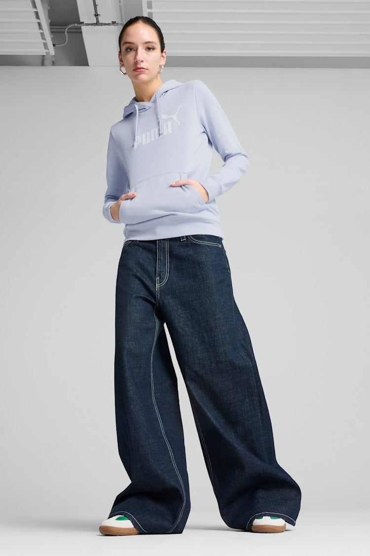 Puma Women's Essentials Logo Fleece Blue Hoodie