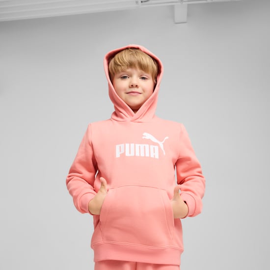 Puma Kid's Ess Logo Fleece Hoodie Pink Hoodie