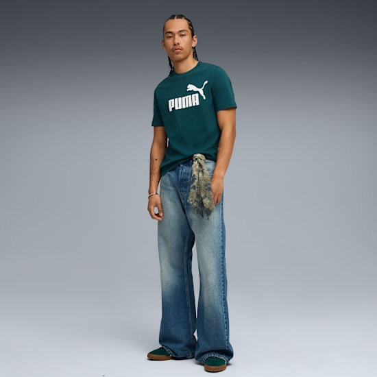 Puma Men's Essentials No.1 Logo Green Tee
