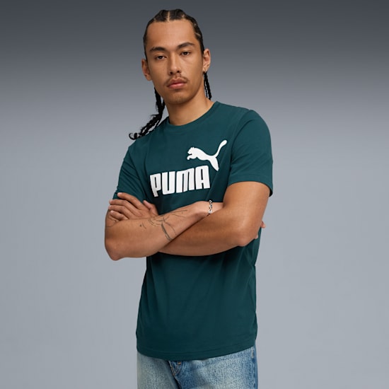 Puma Men's Essentials No.1 Logo Green Tee