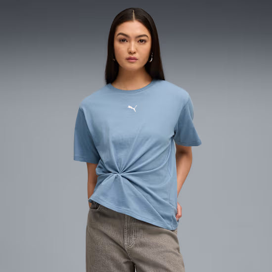Puma Womens Essentials Relaxed Blue Tee