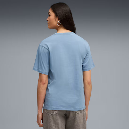 Puma Womens Essentials Relaxed Blue Tee