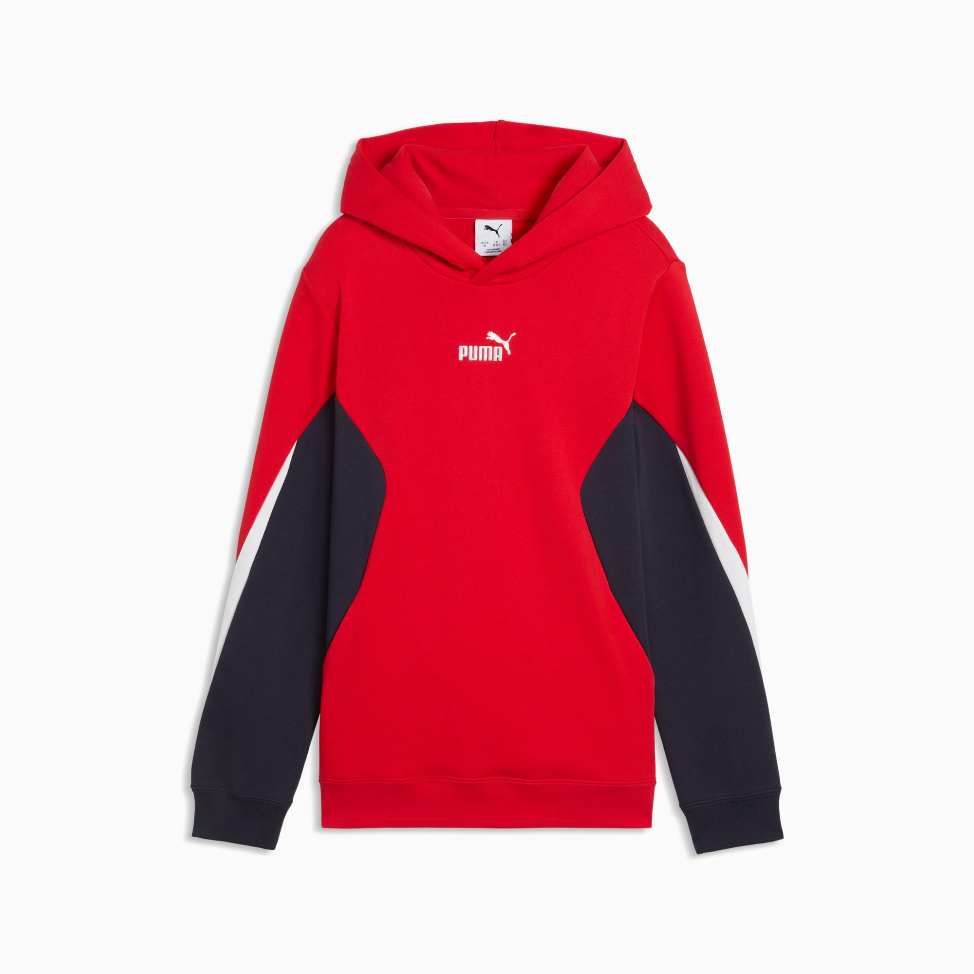 Puma Kid's Essentials Block French Terry Red Hoodie