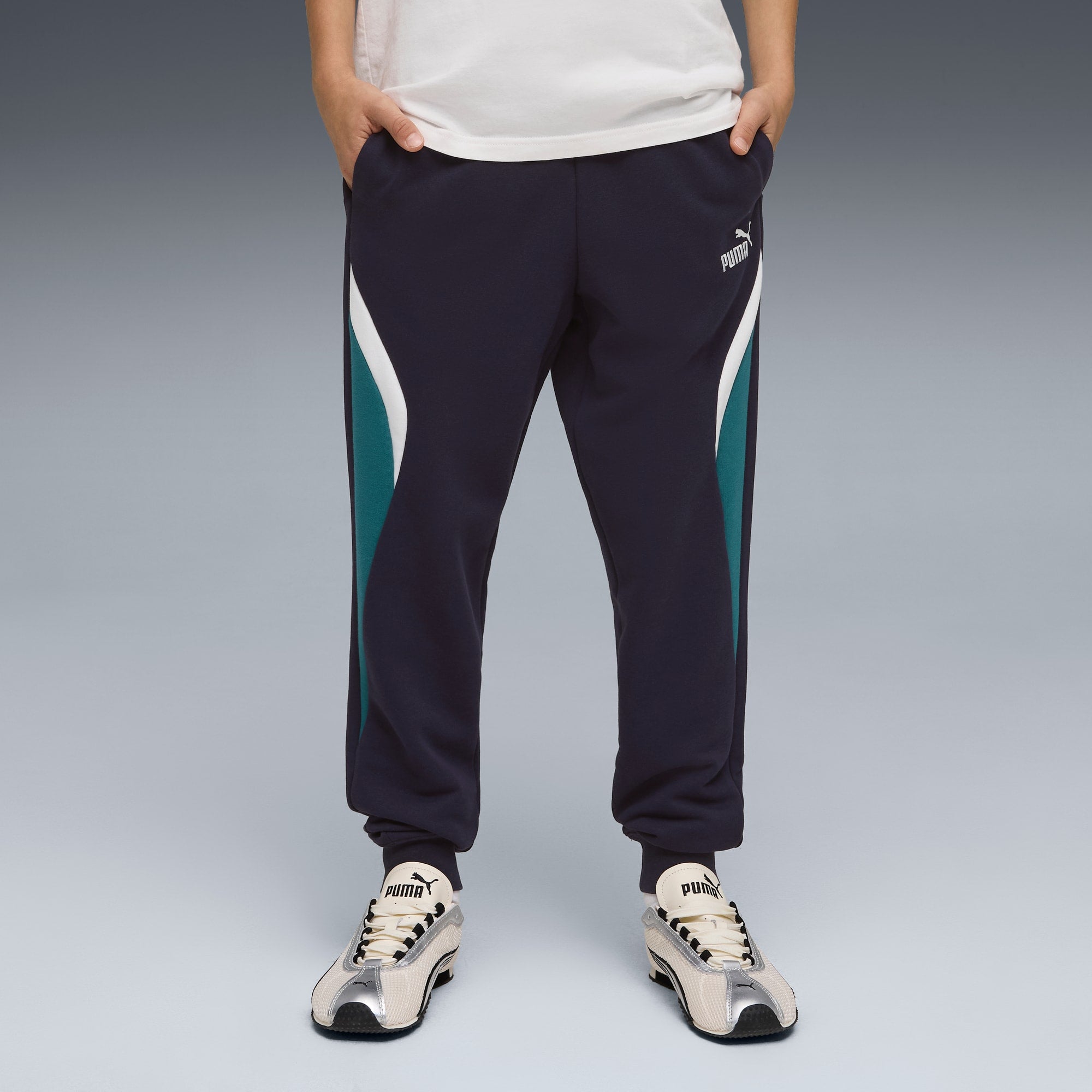Puma Kid's Essentials Block Navy Trackpants