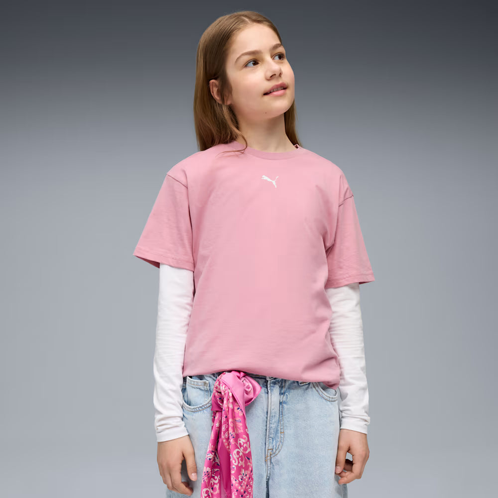 Puma Kid's Essentials Boxy Pink Tee