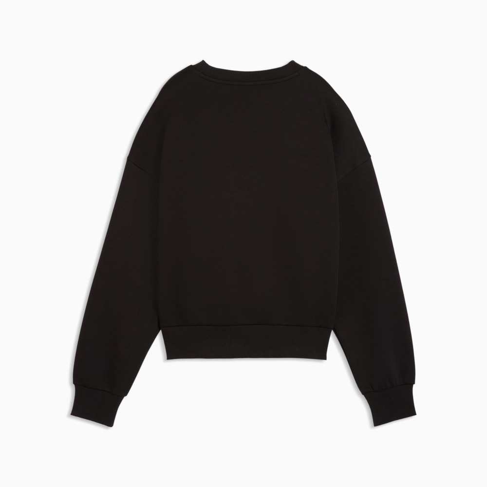 Puma Women's Elevated Oversized Crew Black Sweatshirt