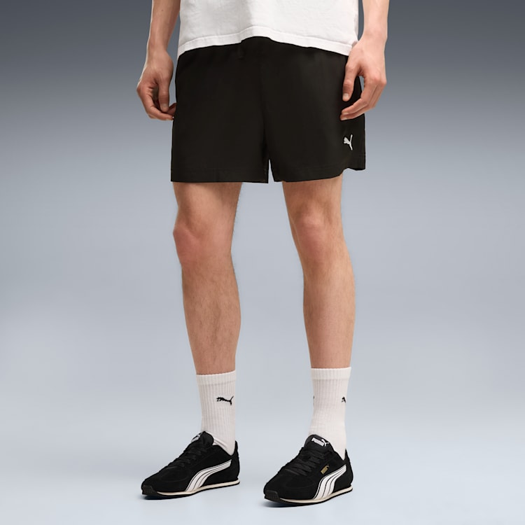 PUMA MEN'S ESSENTIALS WOVEN 5" BLACK SHORTS