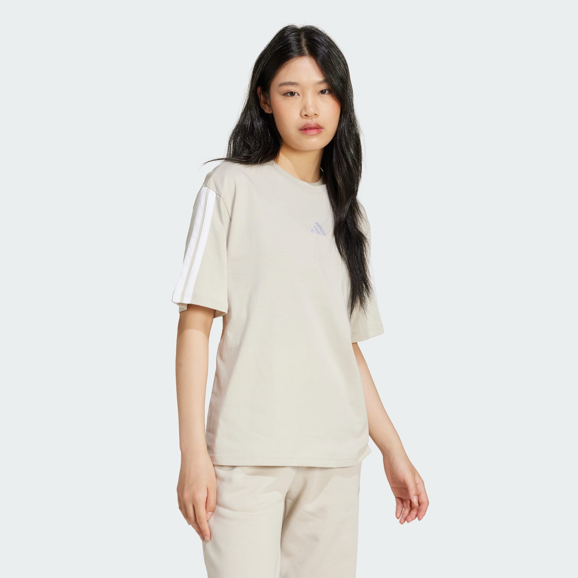 Adidas Women's 3-Stripes Boyfriend Alumina Tee