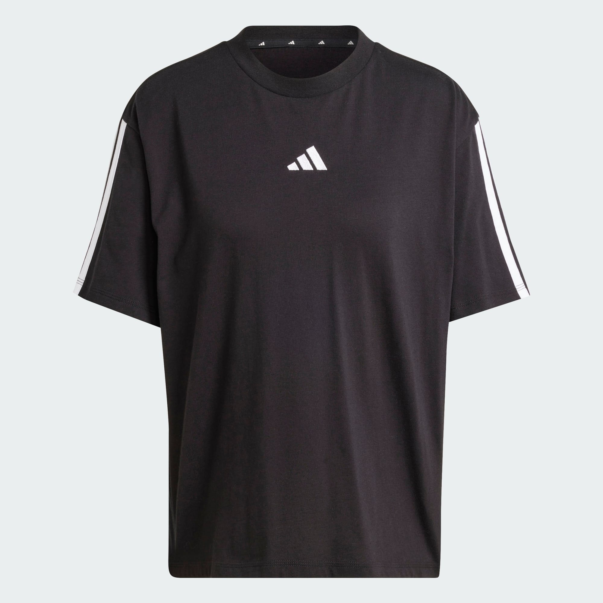 Adidas Women's 3-Stripes Boyfriend Black Tee