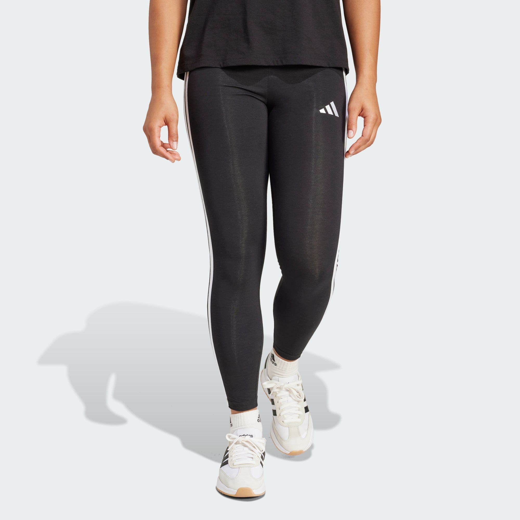 Adidas Women's Cotton 3-Stripes Black Tight