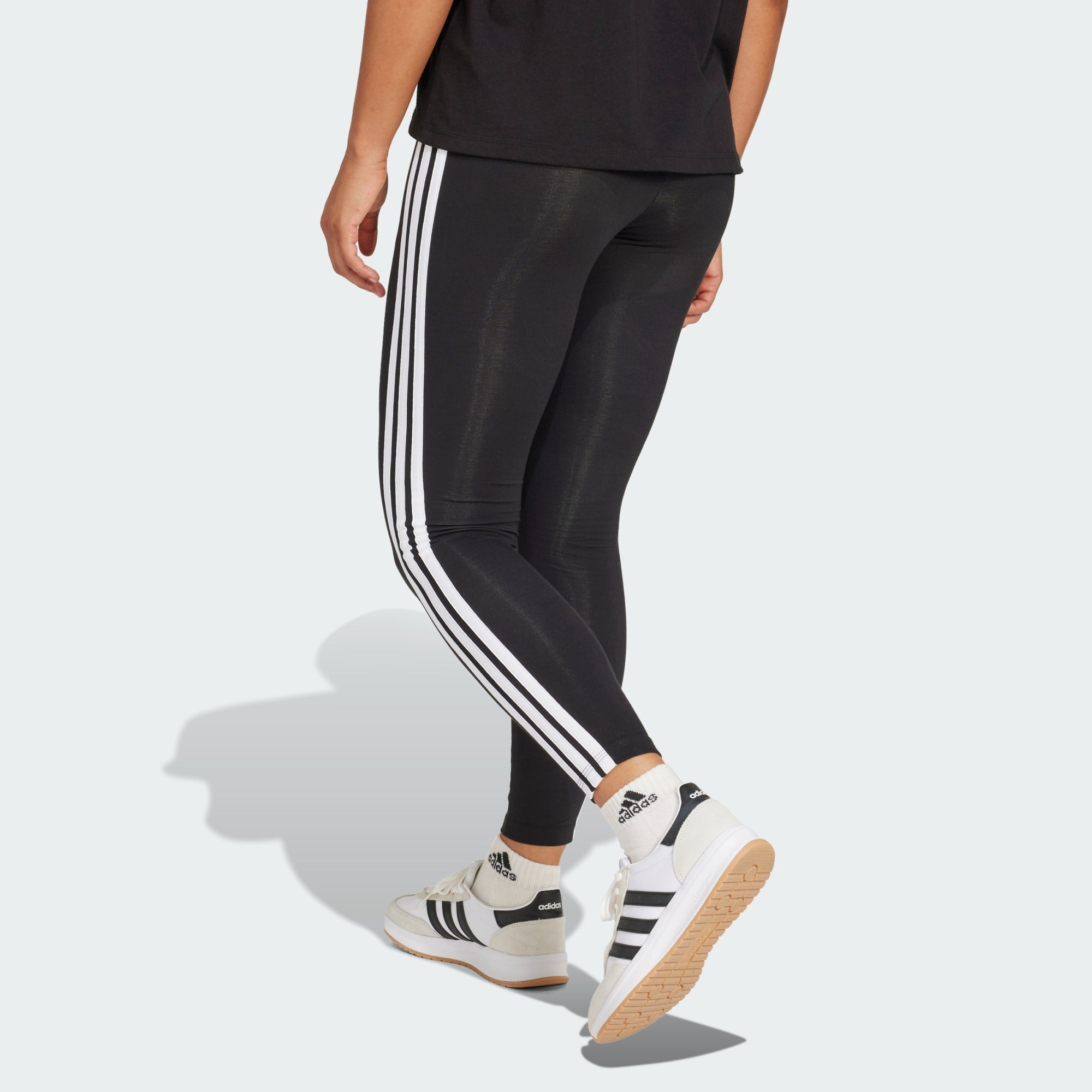 Adidas Women's Cotton 3-Stripes Black Tight
