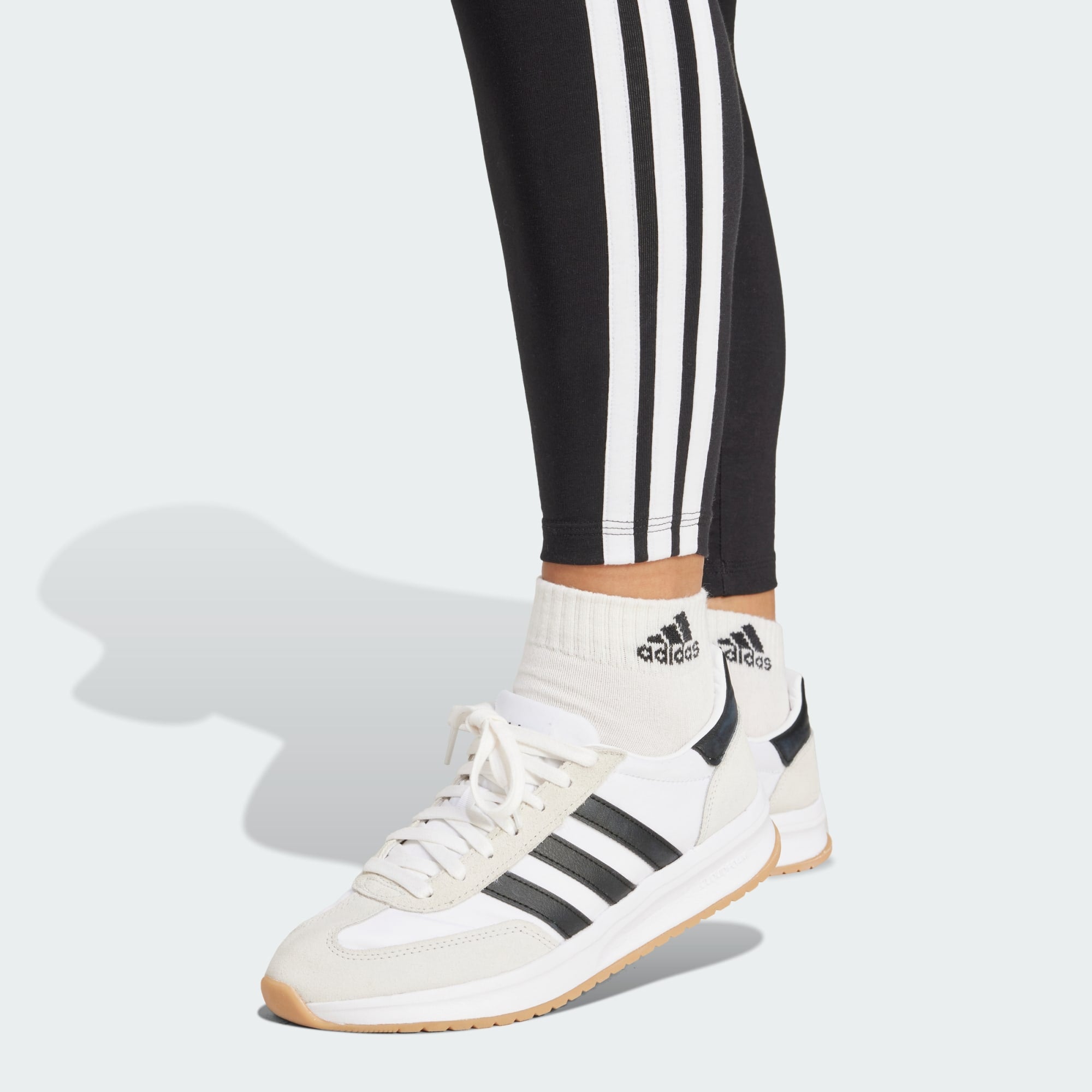 Adidas Women's Cotton 3-Stripes Black Tight