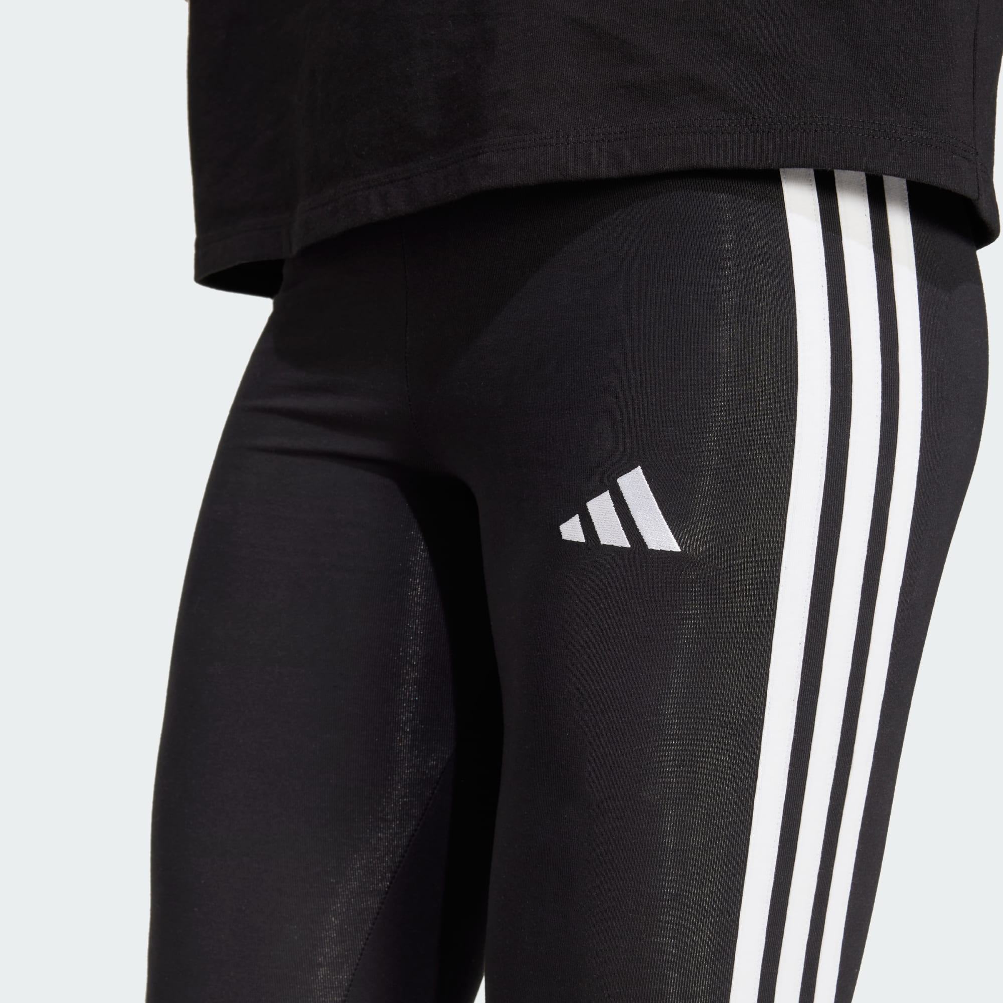 Adidas Women's Cotton 3-Stripes Black Tight