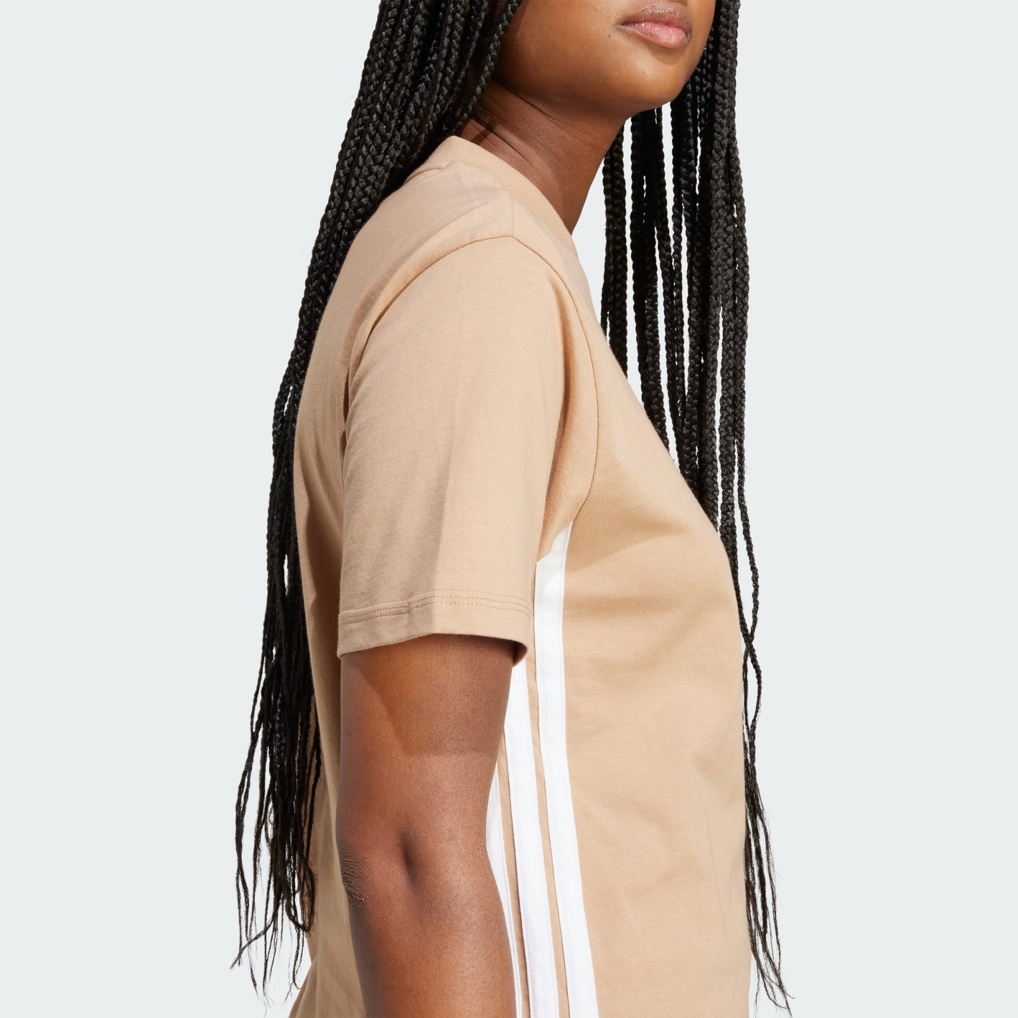 Adidas Women's Essentials 3-Stripes Sandstone Tee
