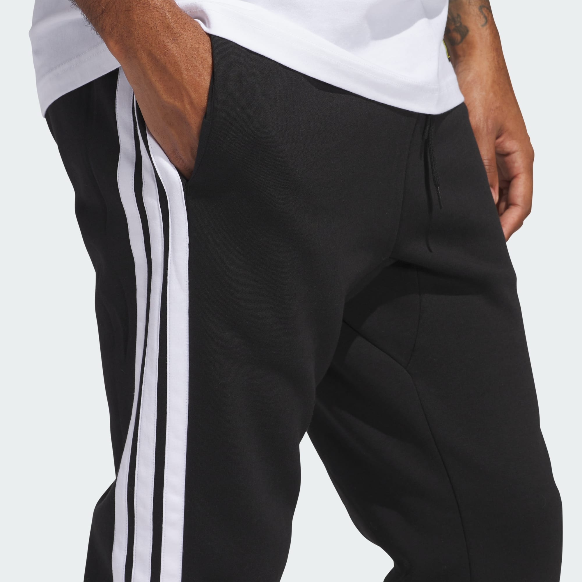 Adidas Men's 3-Stripes Fleece Black Trackpant