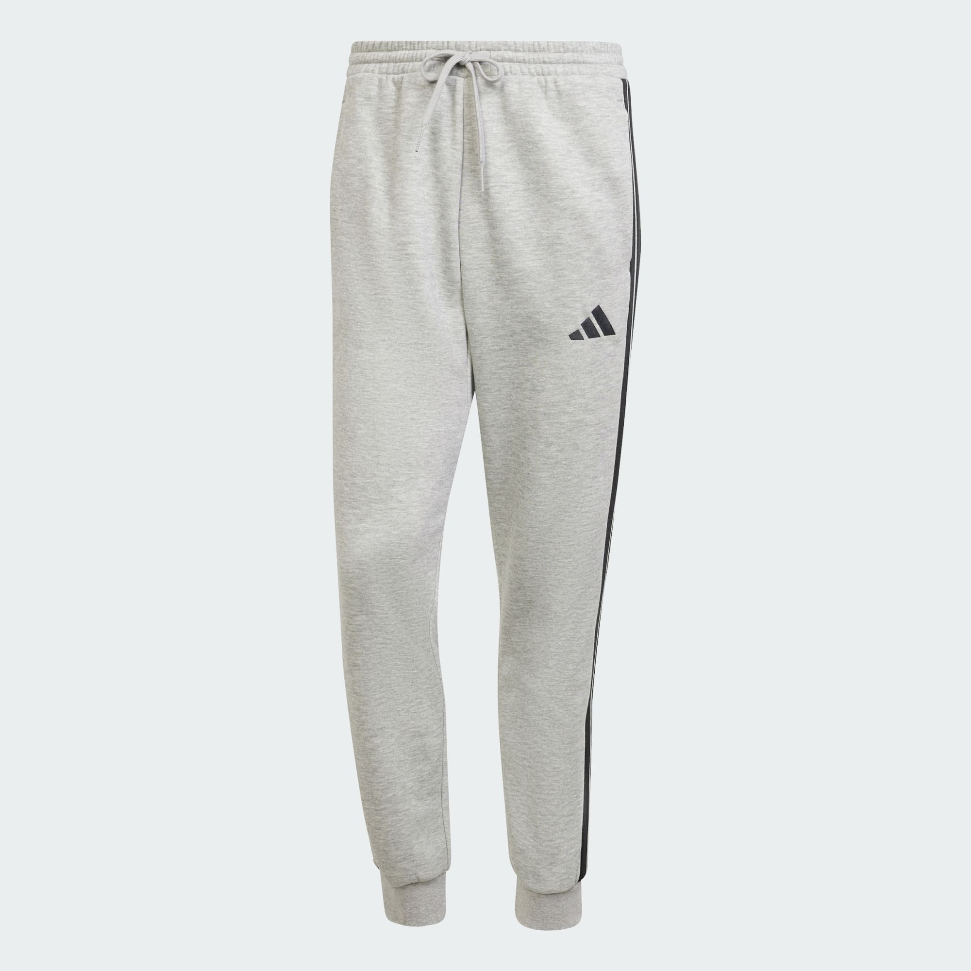 ADIDAS MEN'S 3-STRIPES FLEECE GREY TRACKPANT