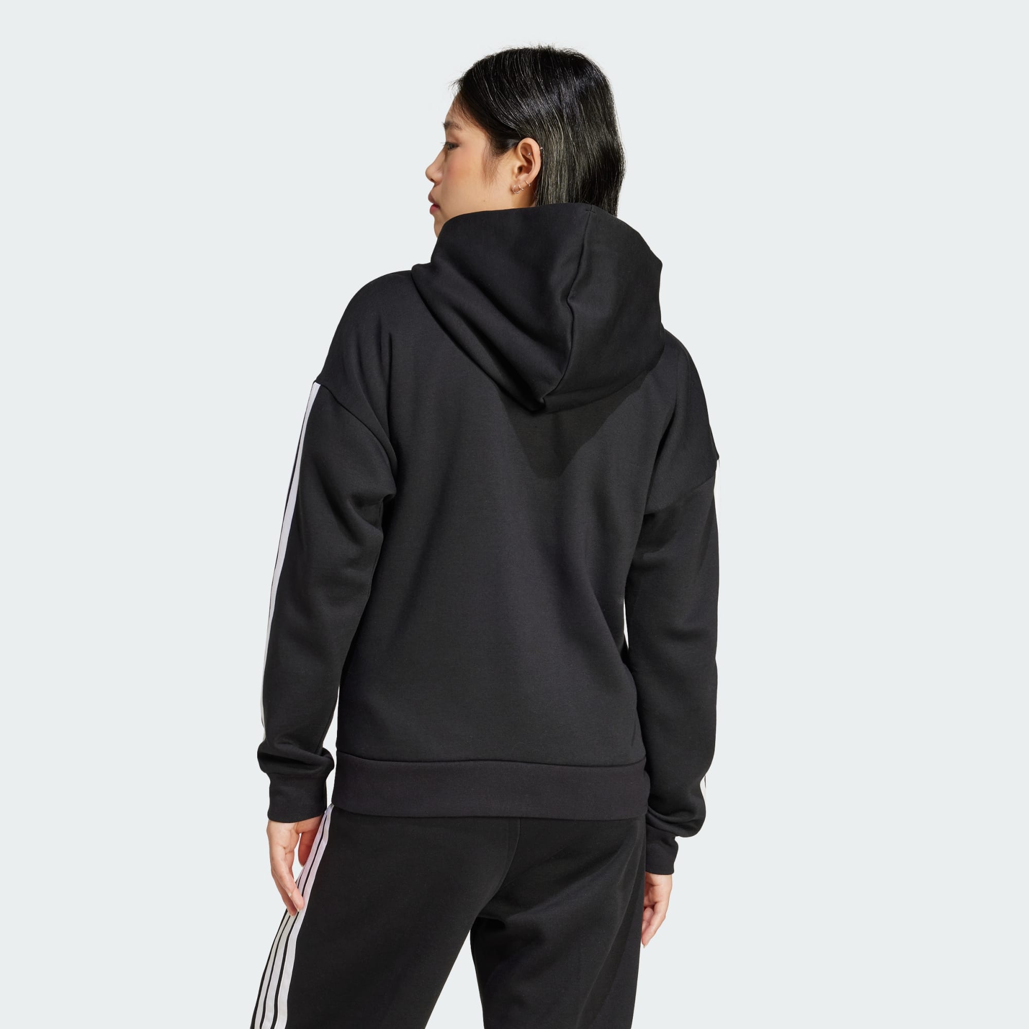 Adidas Women's 3-Stripes Fleece Full Zip Black Jacket