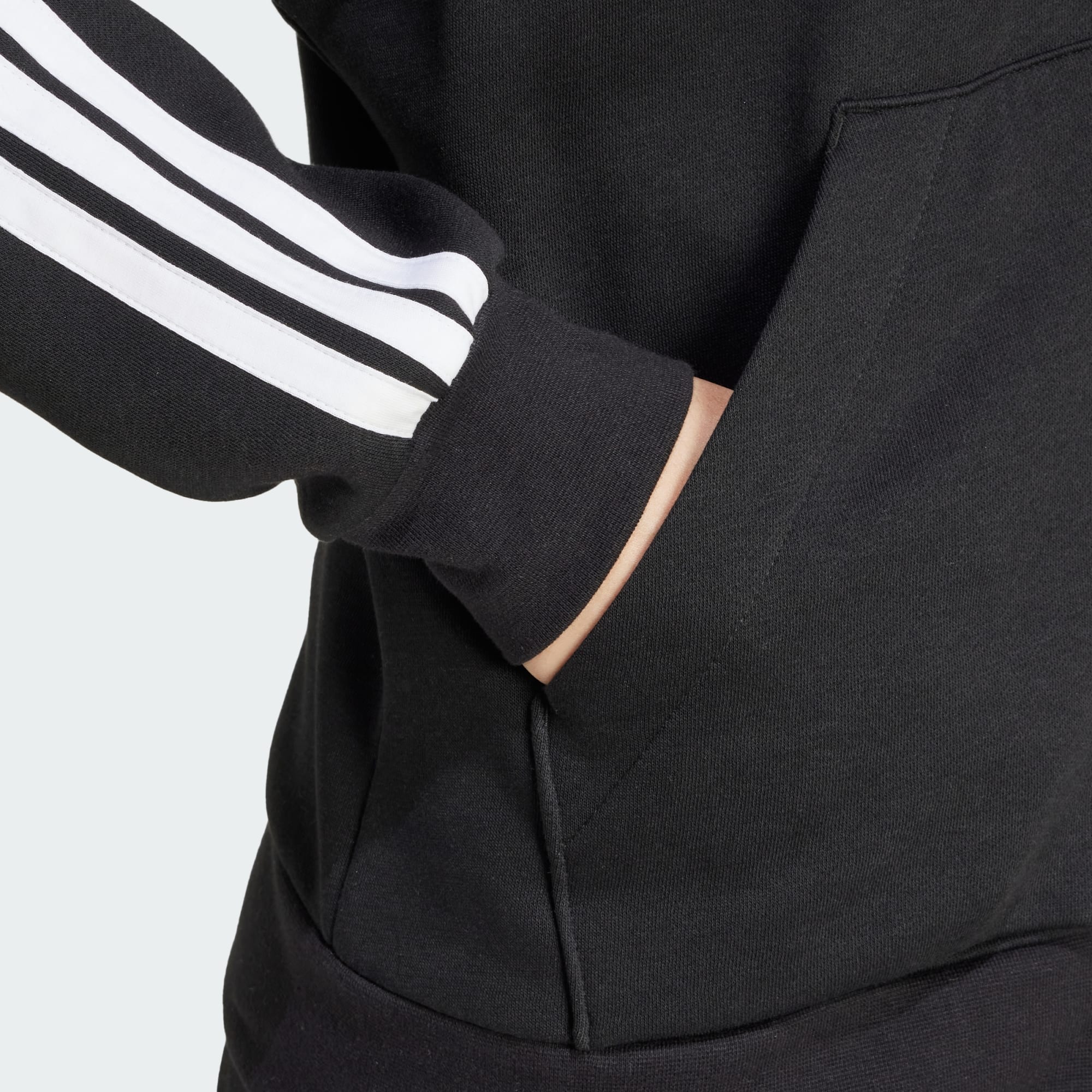 Adidas Women's 3-Stripes Fleece Full Zip Black Jacket
