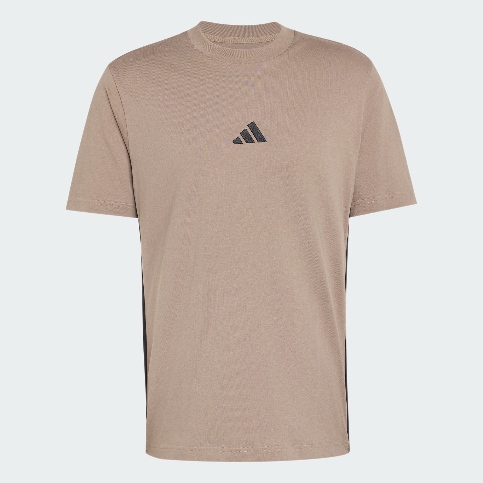 ADIDAS MEN'S ESSENTIALS 3-STRIPES SINGLE JERSEY KHAKI TEE