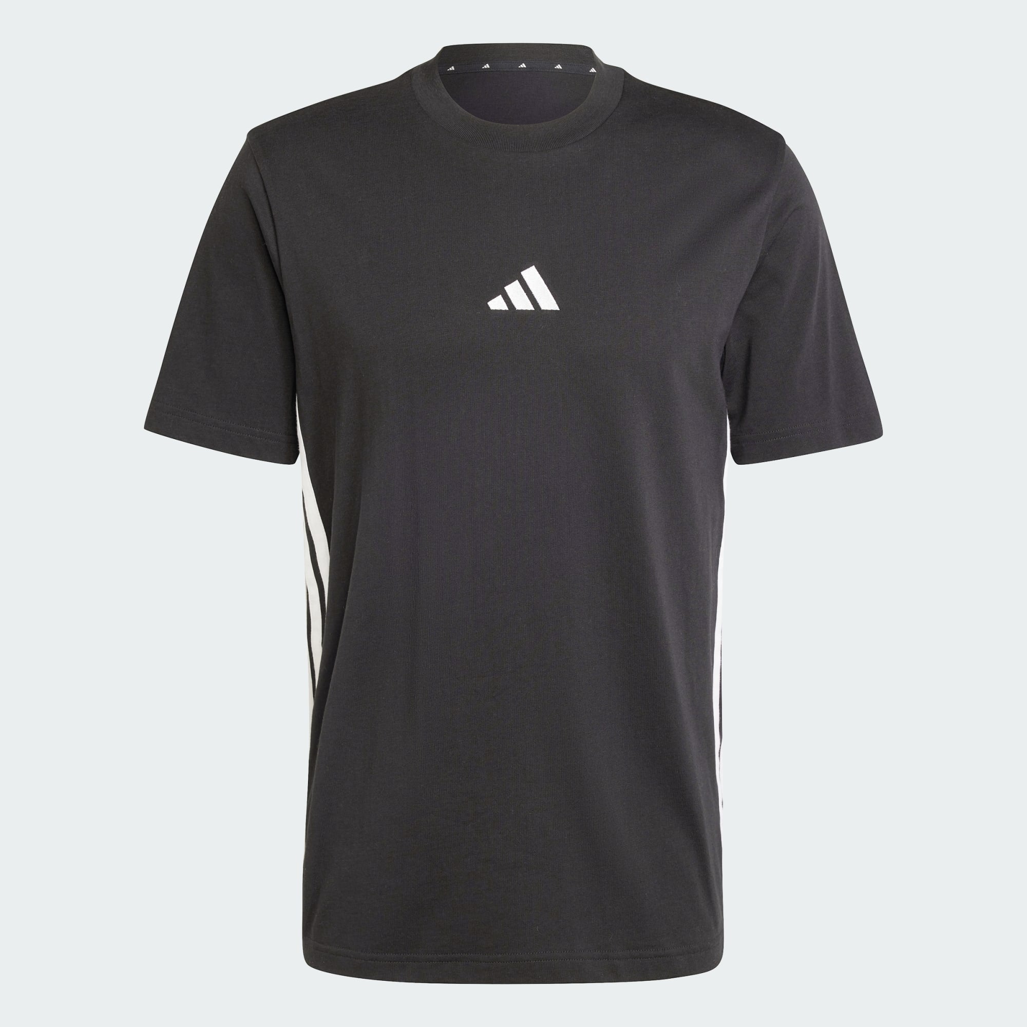 Adidas Men's 3-Stripes Single Jersey Black Tee