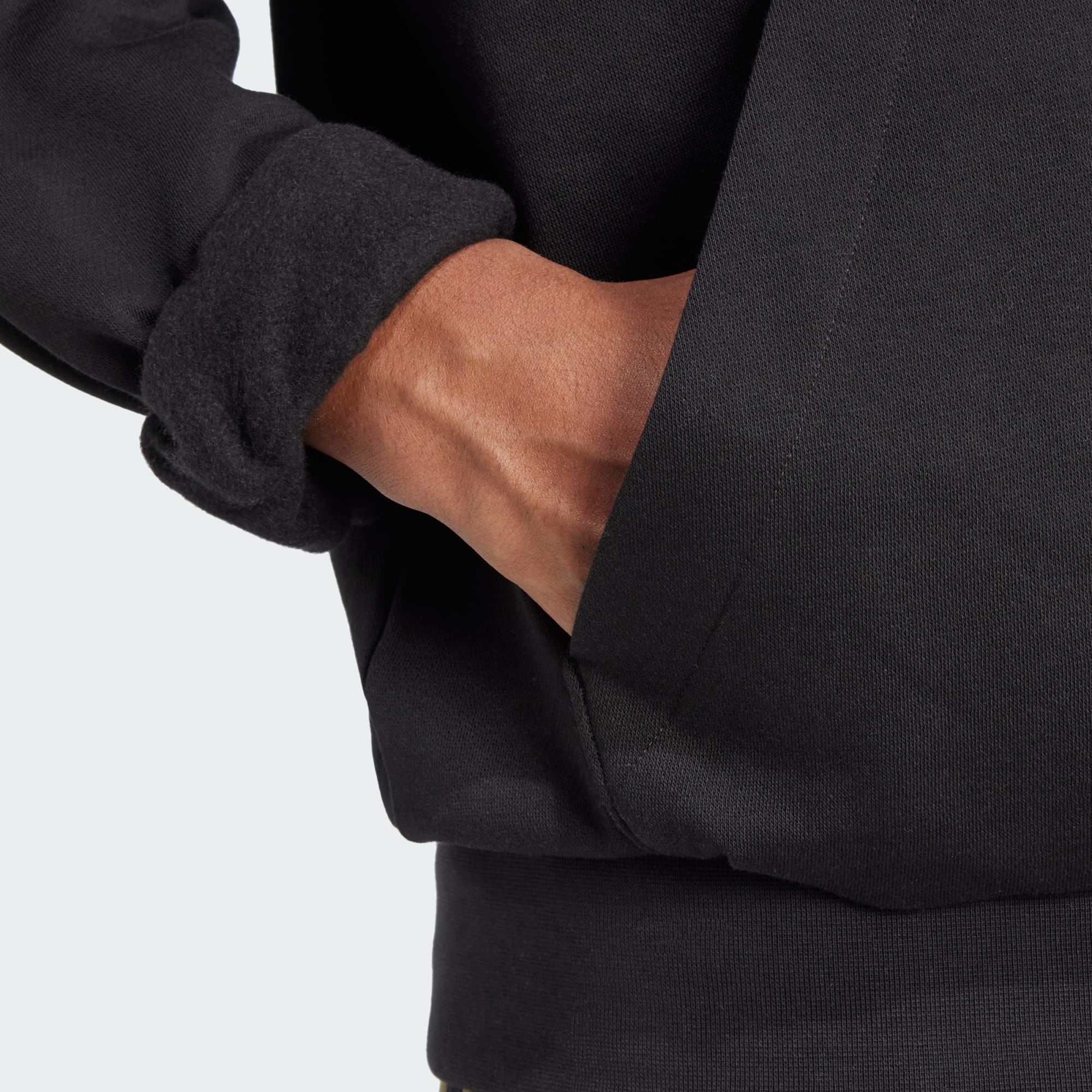 Adidas Men's Feelcozy Fleece Black Hoodie