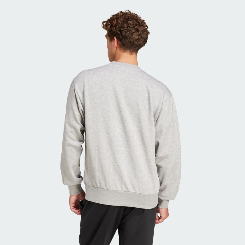 Adidas Men's Essentials Feelcozy Fleece Grey Sweatshirt