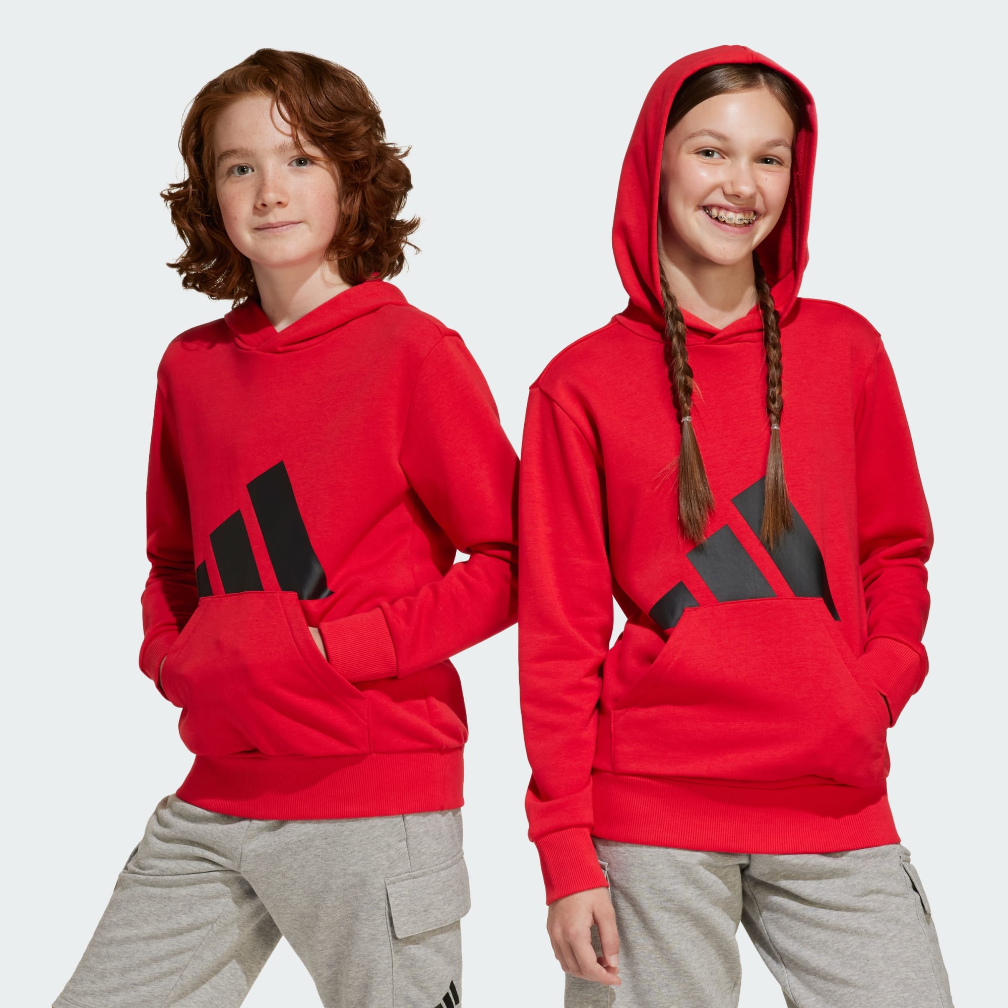 ADIDAS KID'S ESSENTIALS BIG LOGO FRENCH TERRY RUBY HOODIE