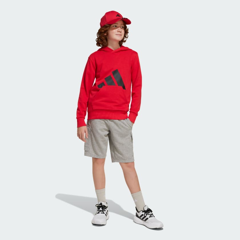 ADIDAS KID'S ESSENTIALS BIG LOGO FRENCH TERRY RUBY HOODIE