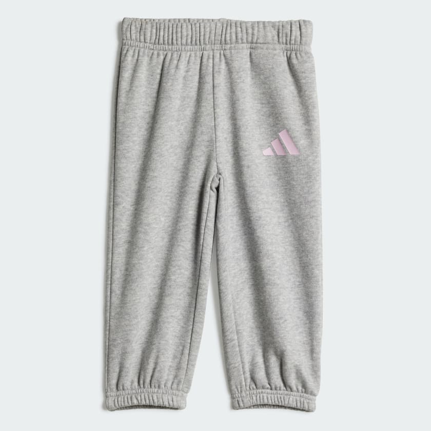 Adidas Kid's Essentials Joggers Fleece Pink/Grey Tracksuit Set