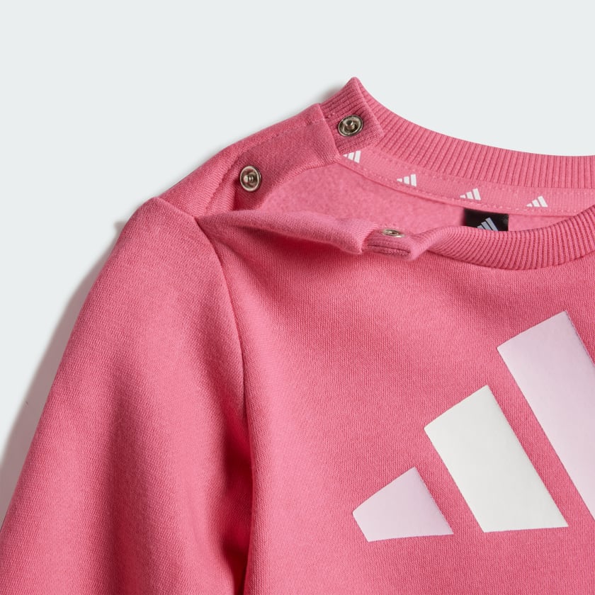 Adidas Kid's Essentials Joggers Fleece Pink/Grey Tracksuit Set