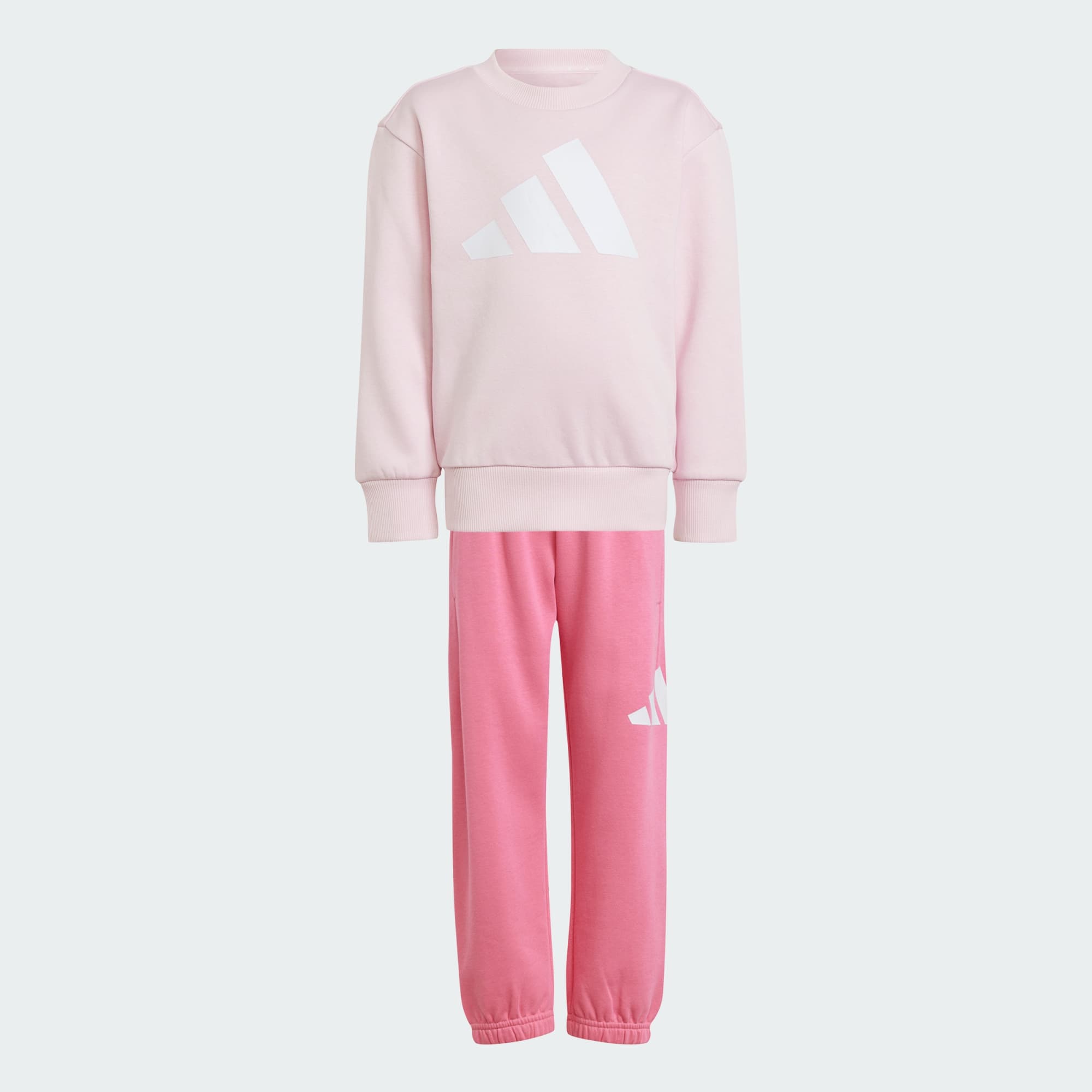 ADIDAS KID'S BIG LOGO FLEECE PINK JOGGERS SET