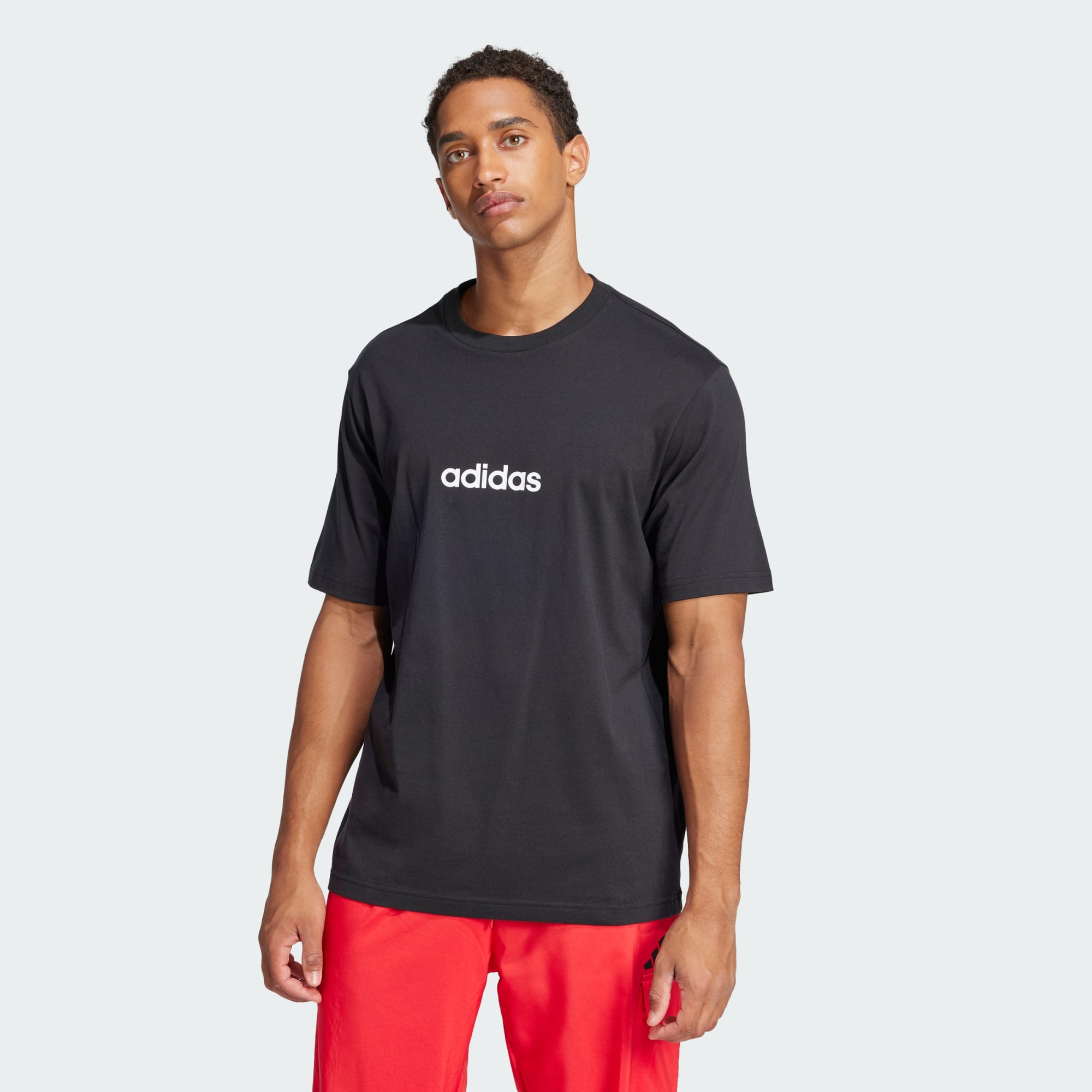 Adidas Men's Linear Small Logo Black Tee
