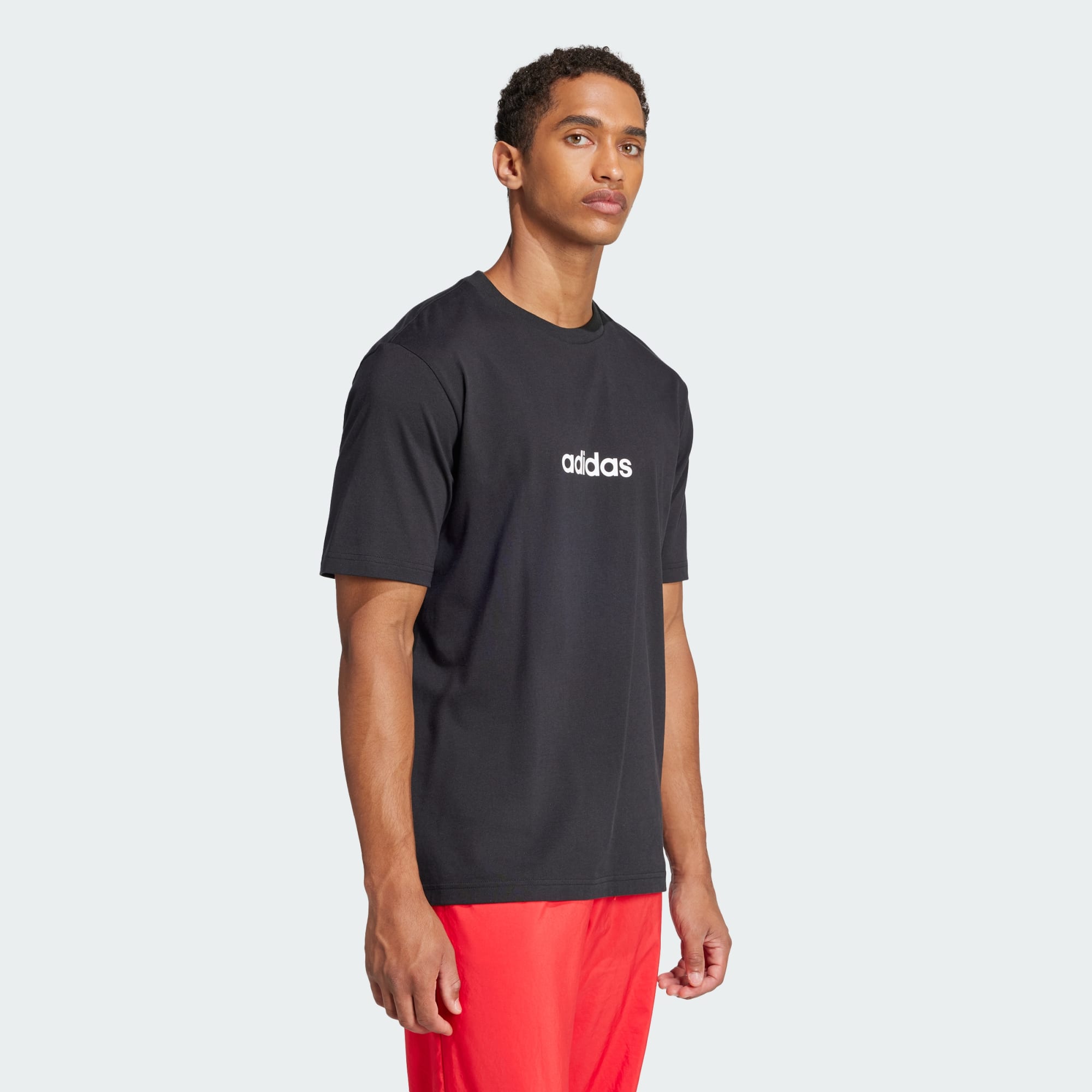 Adidas Men's Linear Small Logo Black Tee