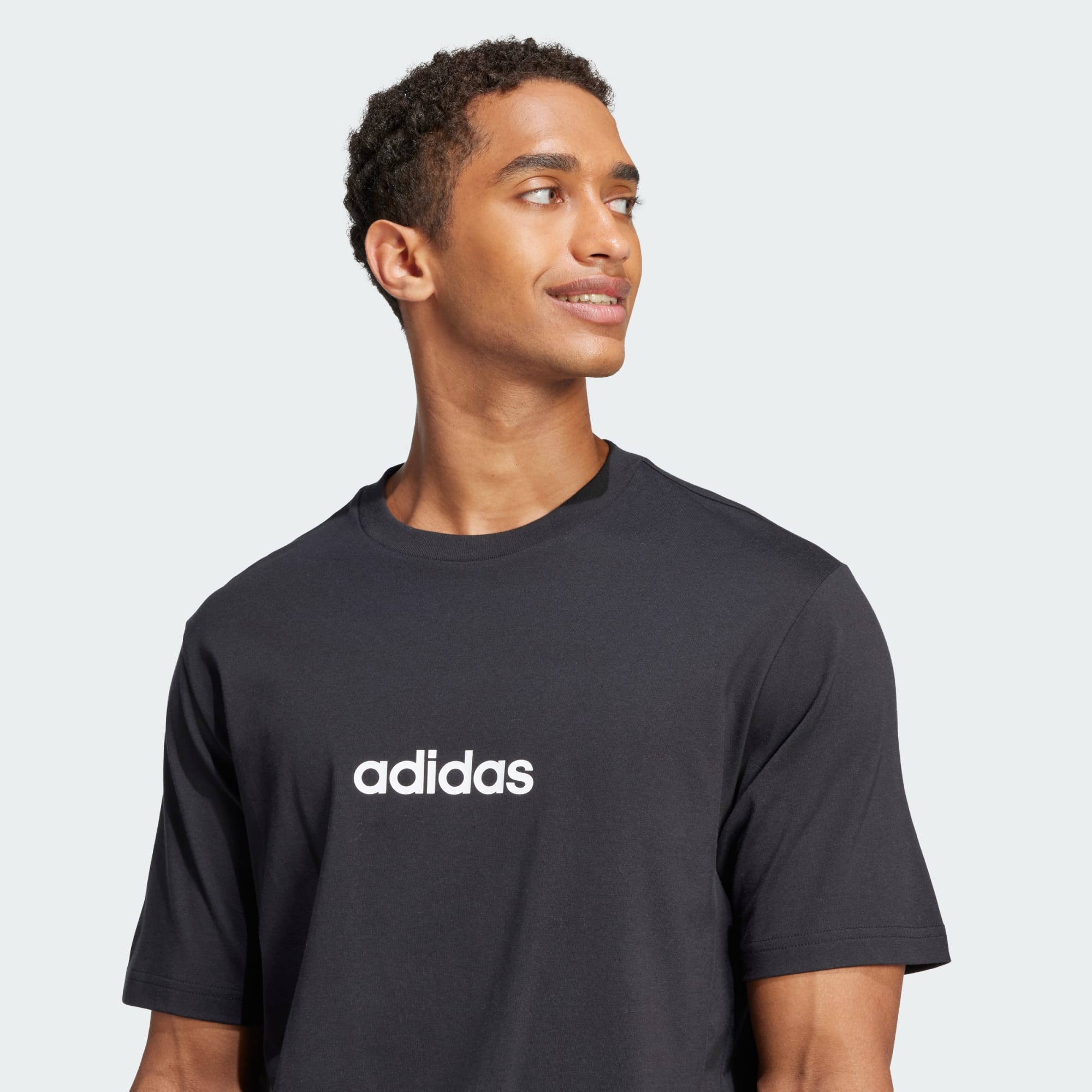 Adidas Men's Linear Small Logo Black Tee