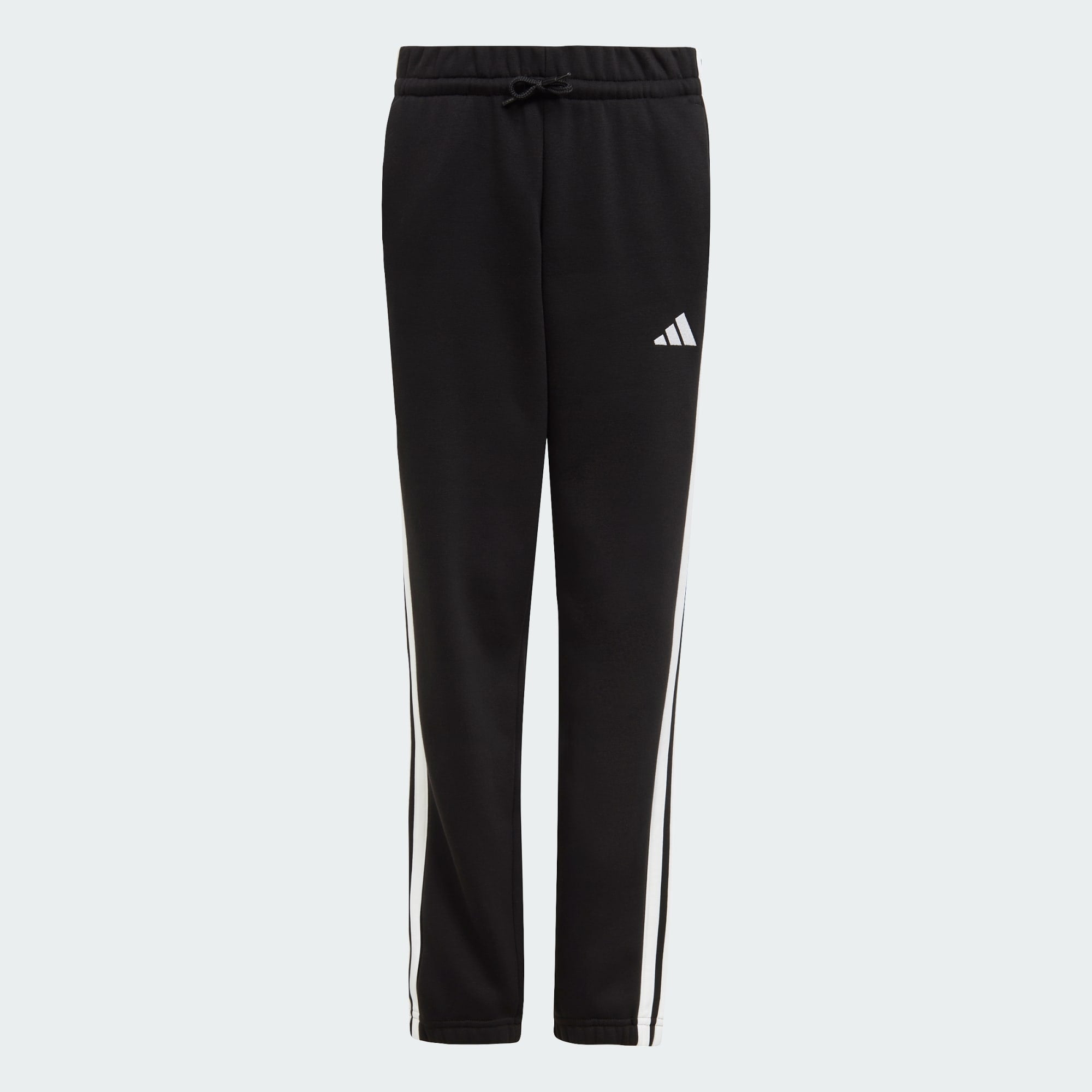 Adidas Kid's 3-Stripes Fleece Black Trackpant
