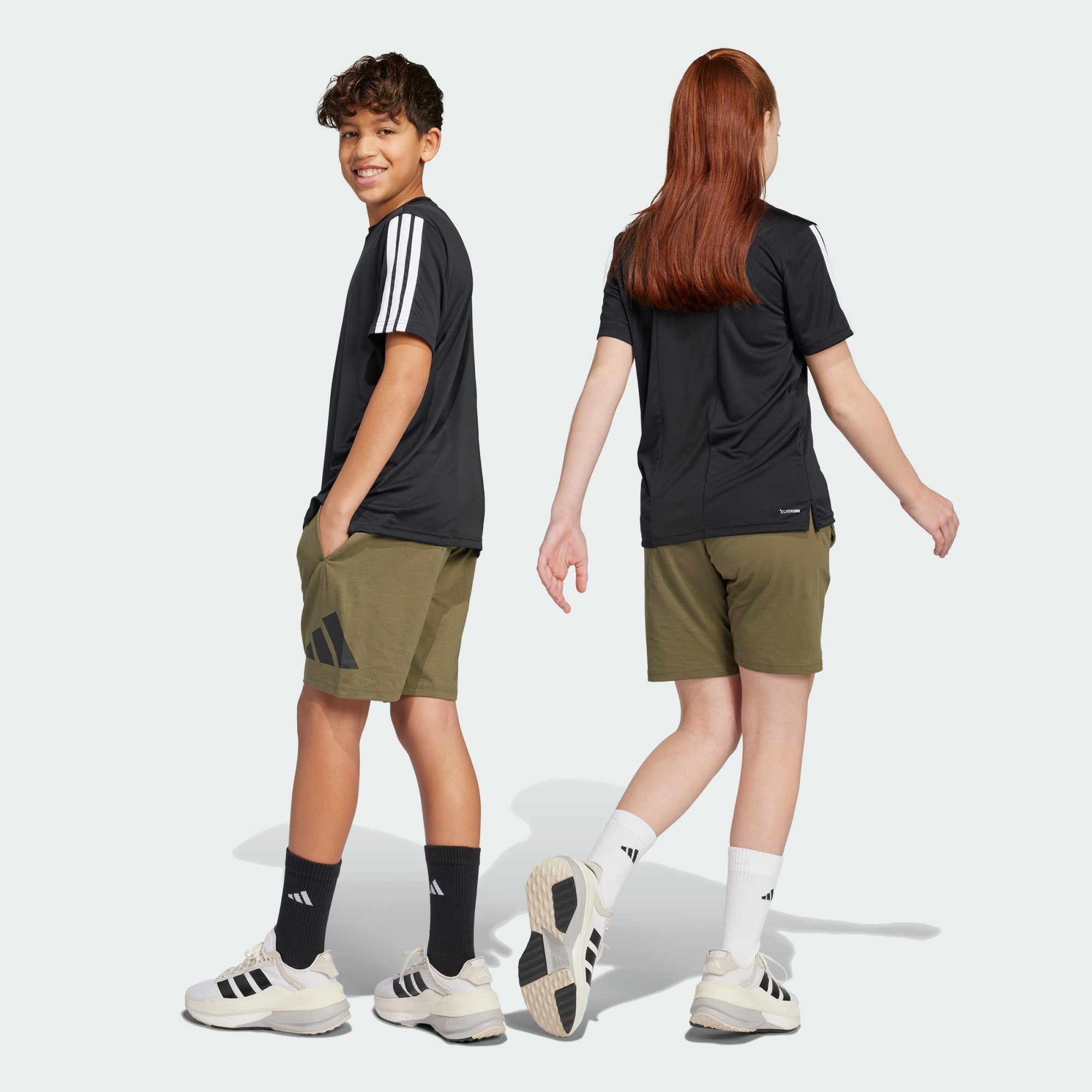 Adidas Kid's Big Logo Essentials Olive Shorts