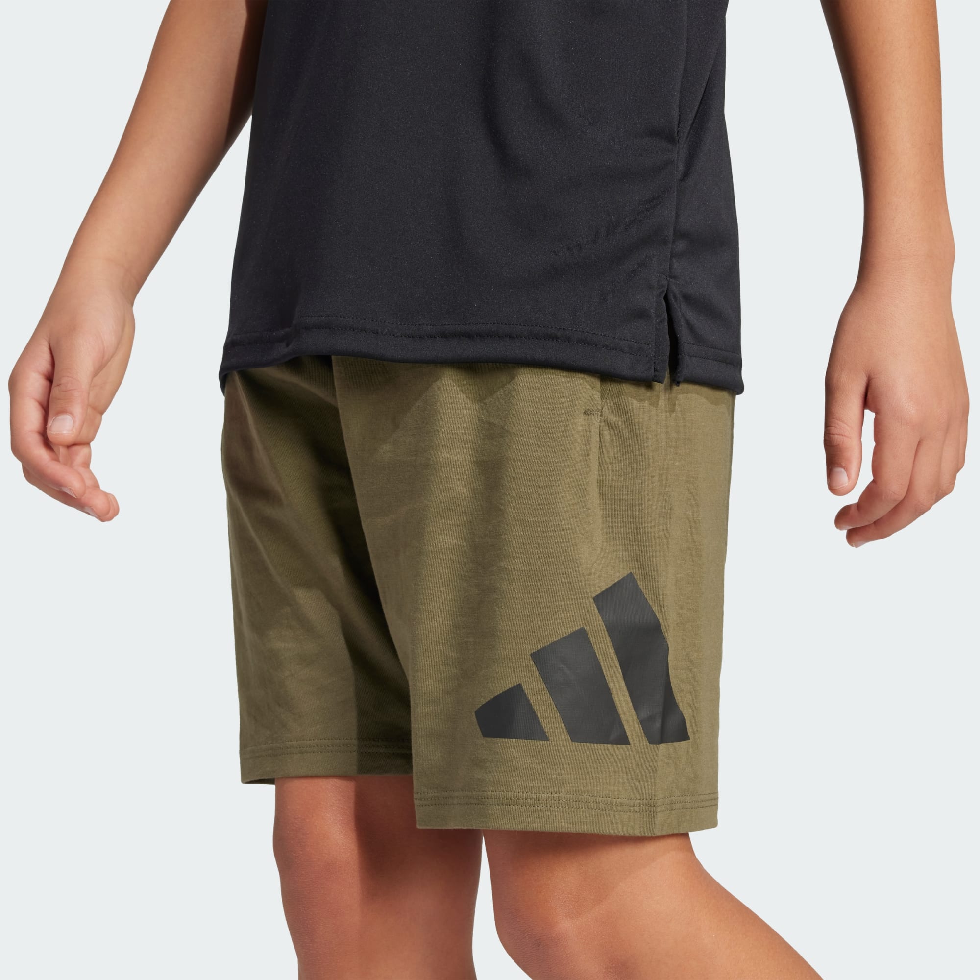 Adidas Kid's Big Logo Essentials Olive Shorts