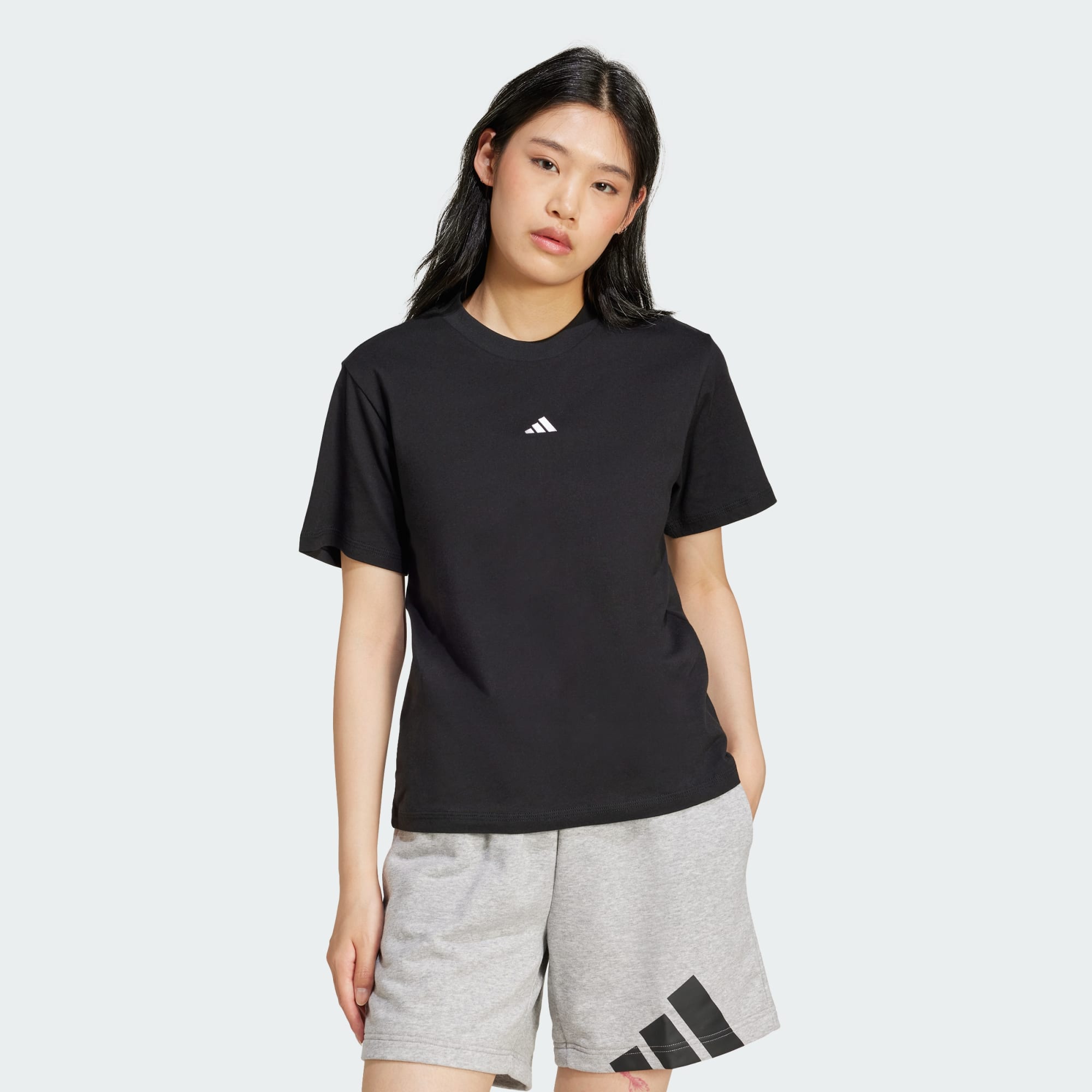 Adidas Women's Essentials Small Logo Black Tee