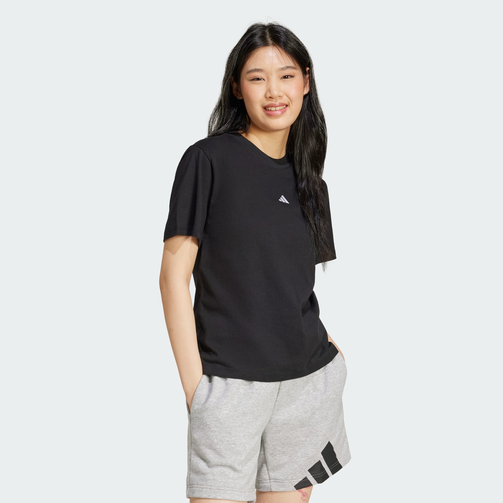Adidas Women's Essentials Small Logo Black Tee