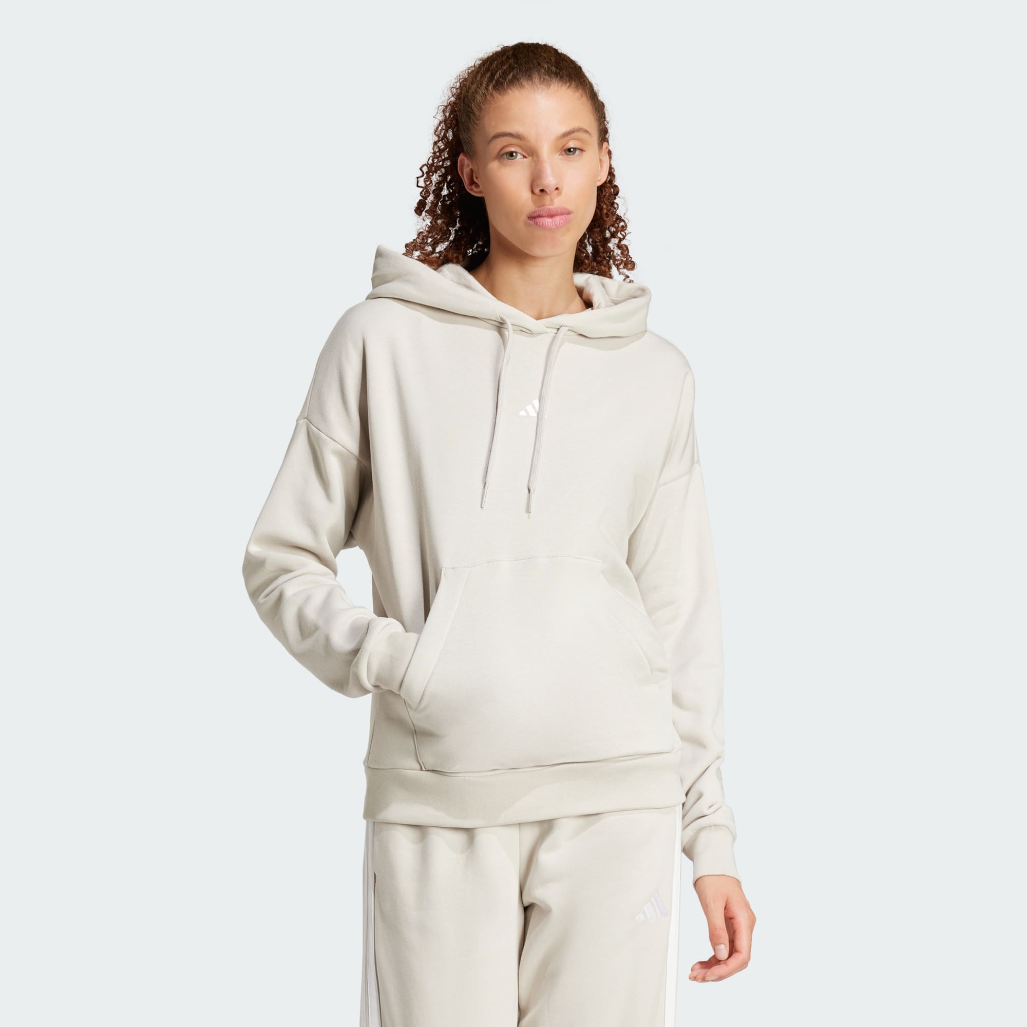 Adidas Women's Small Logo Feelcozy Fleece Alumina Hoodie